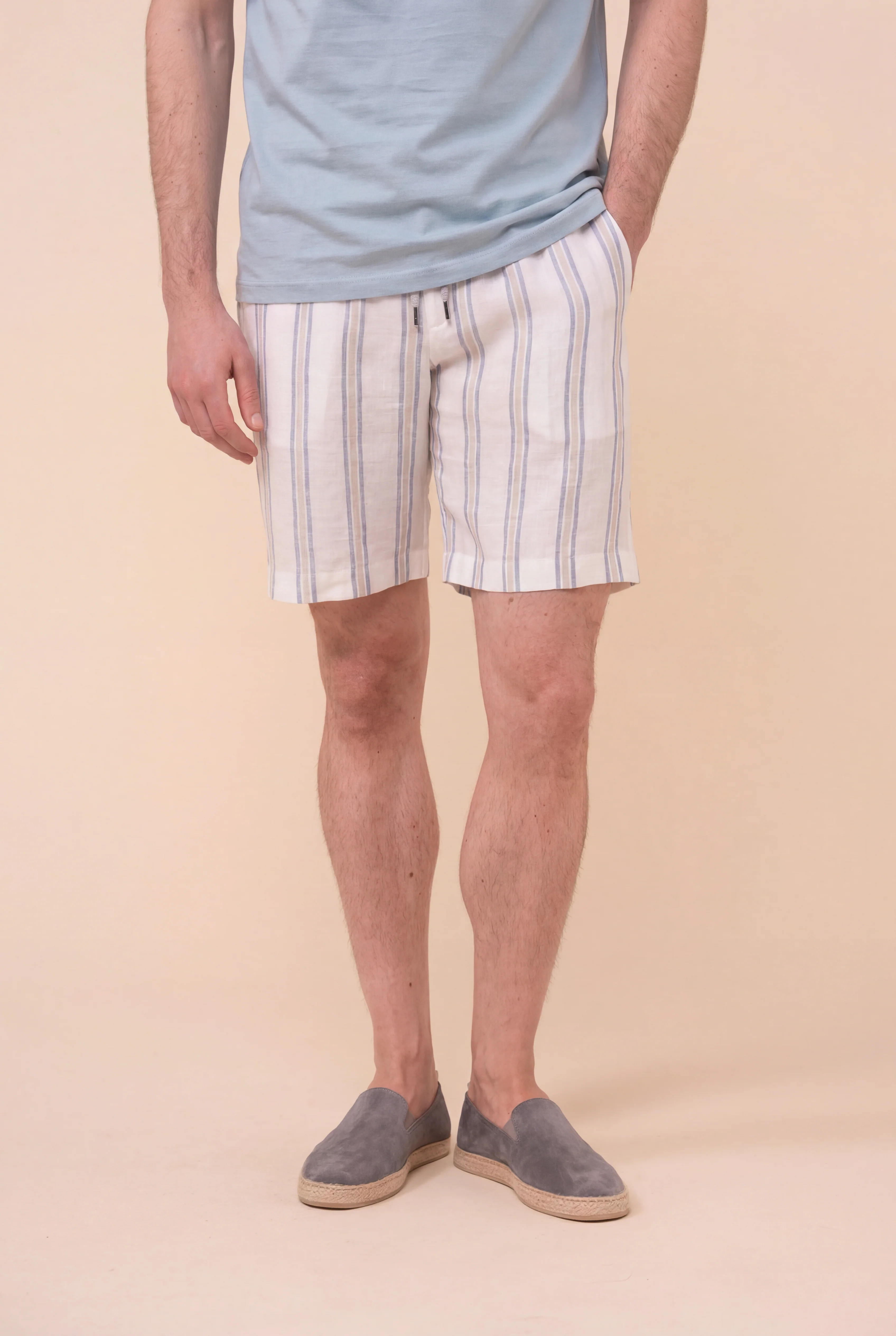 Alfa Miami Linen Striped Shorts - Image 3