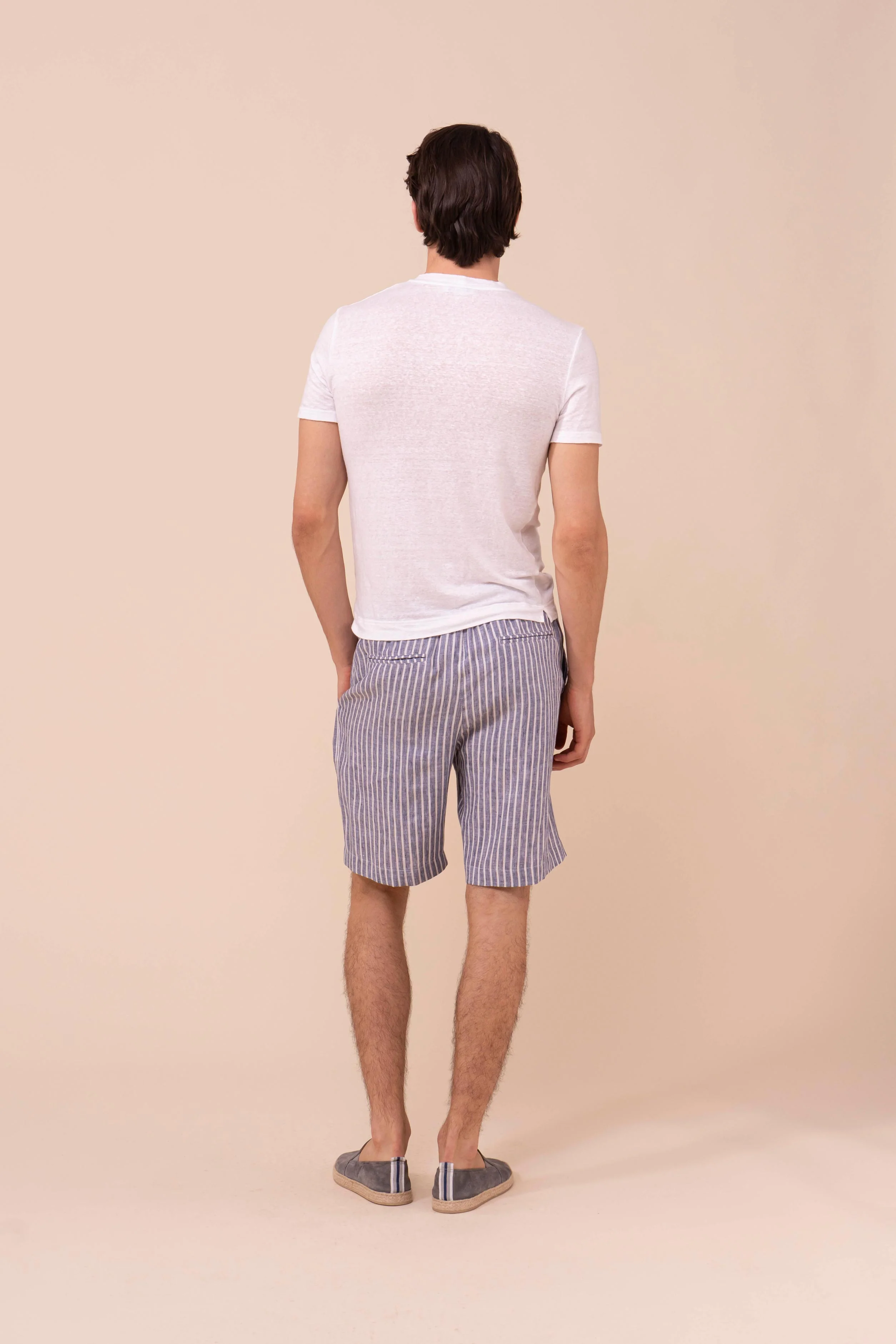 Alfa Linen Striped Shorts - Image 3
