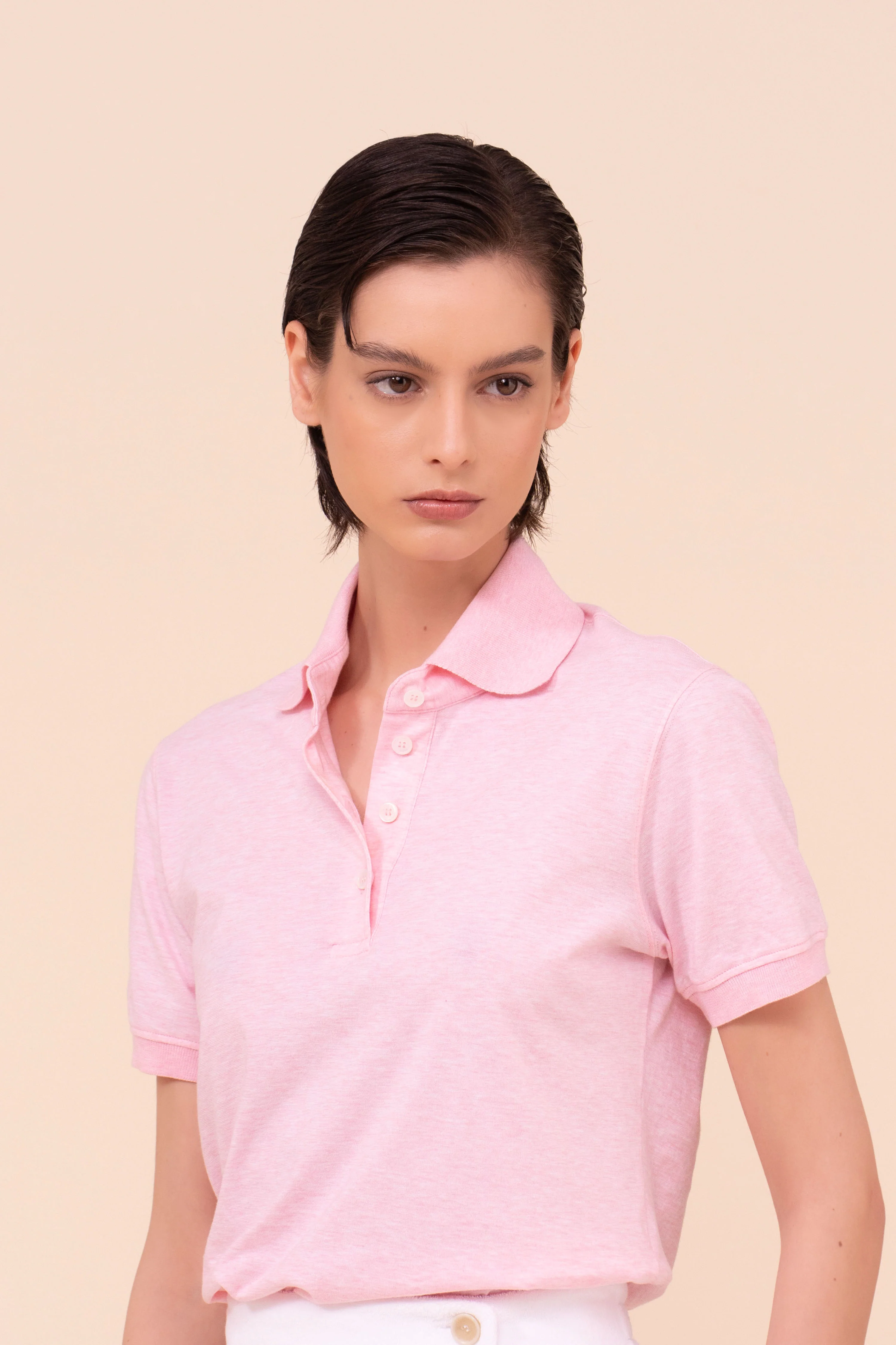 Bellini Cotton Jersey Mélange Polo - Image 4