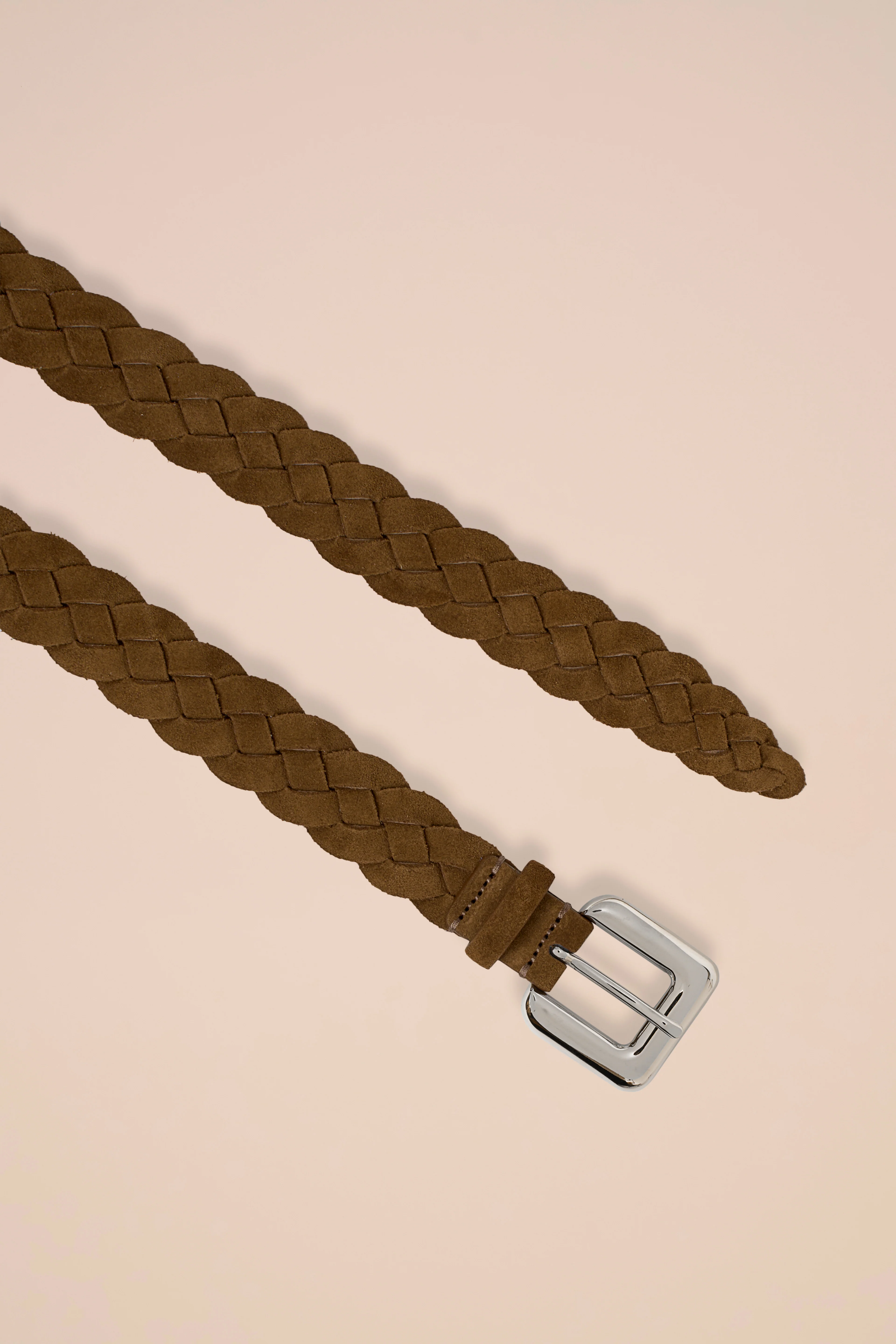Treccia Suede and Nappa Braided Belt - Reversible - Image 5