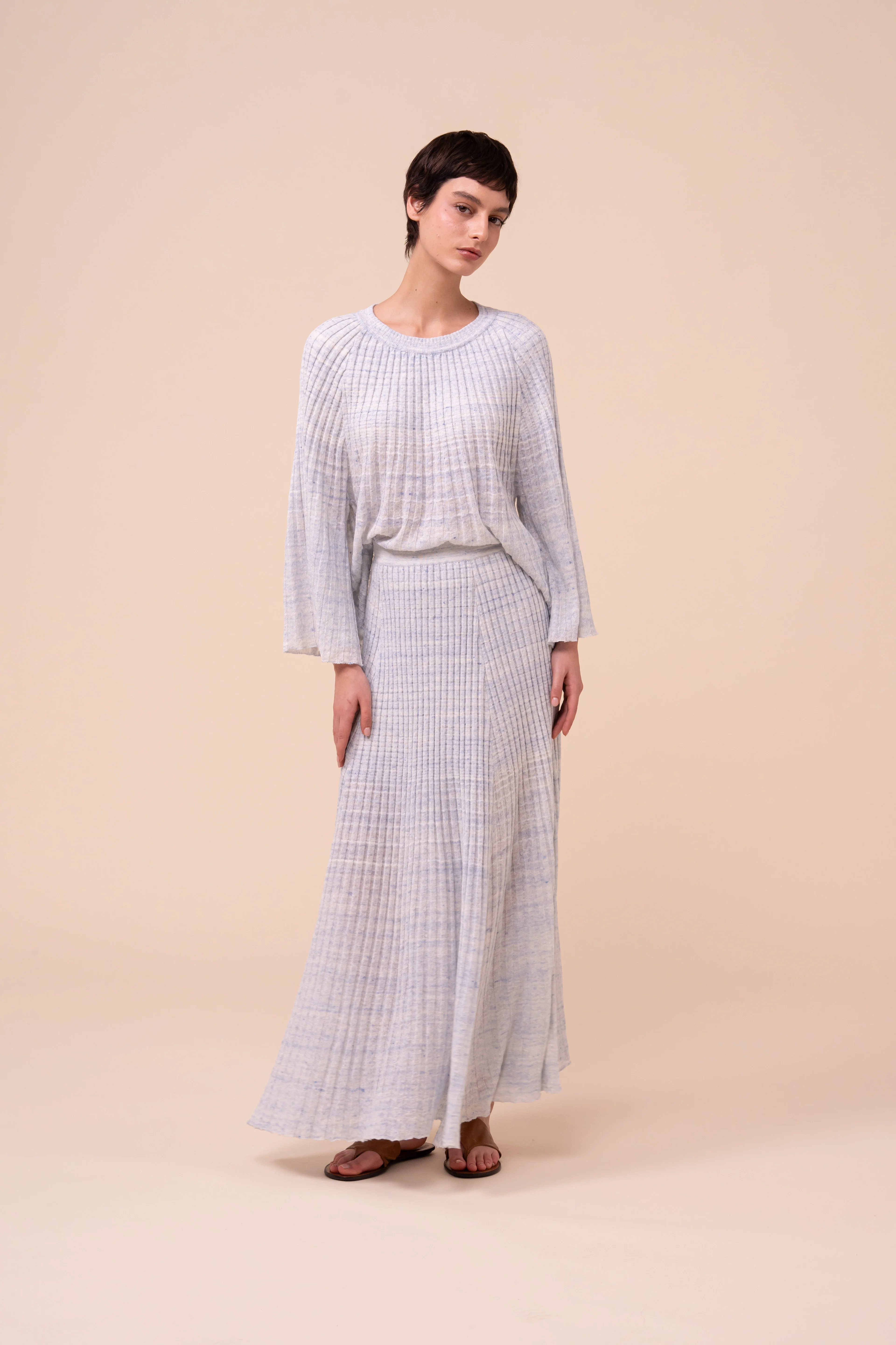 Ellen Cairo Ribbed Knit Skirt