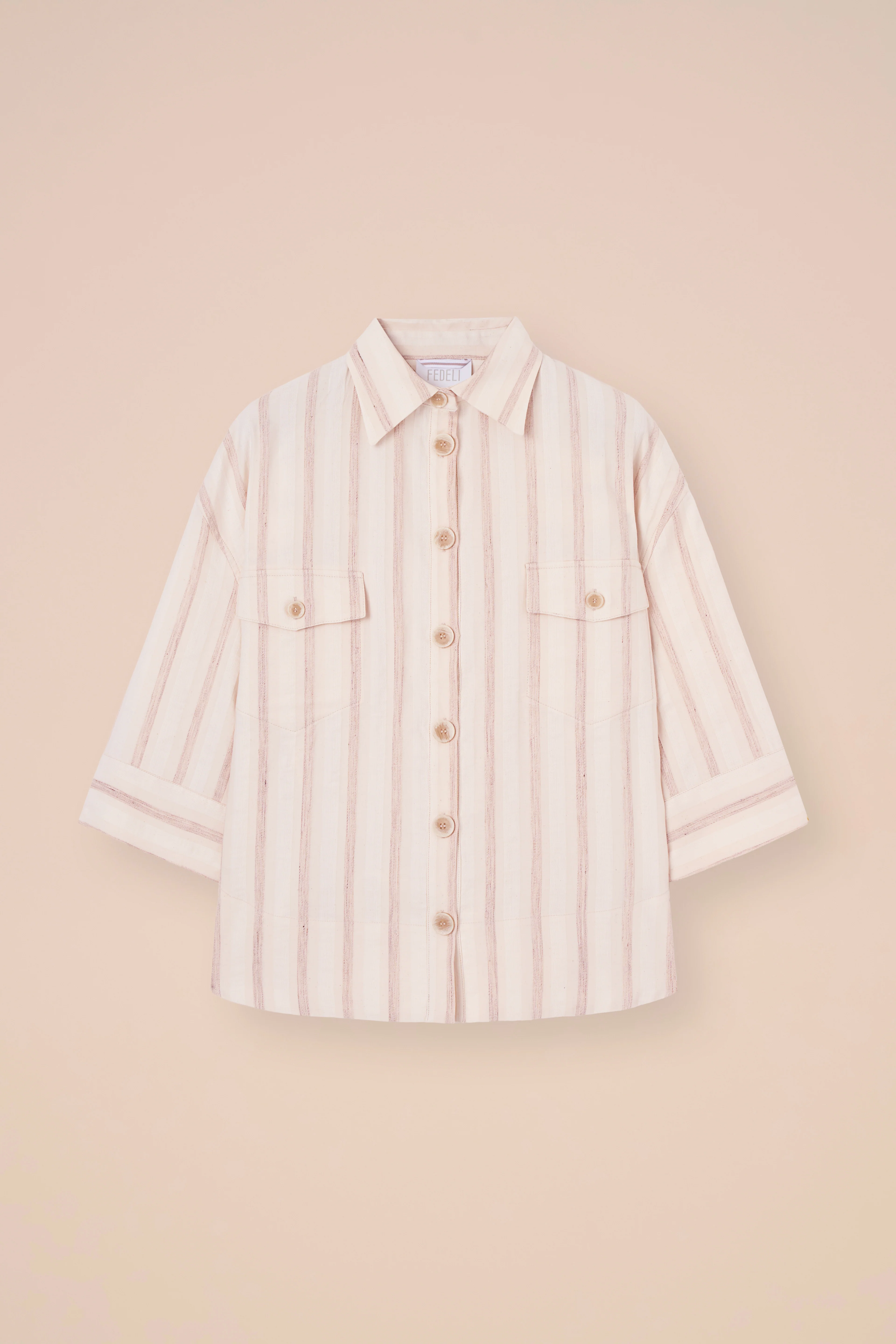 Gil Cotton and Linen Striped Overshirt - Image 5