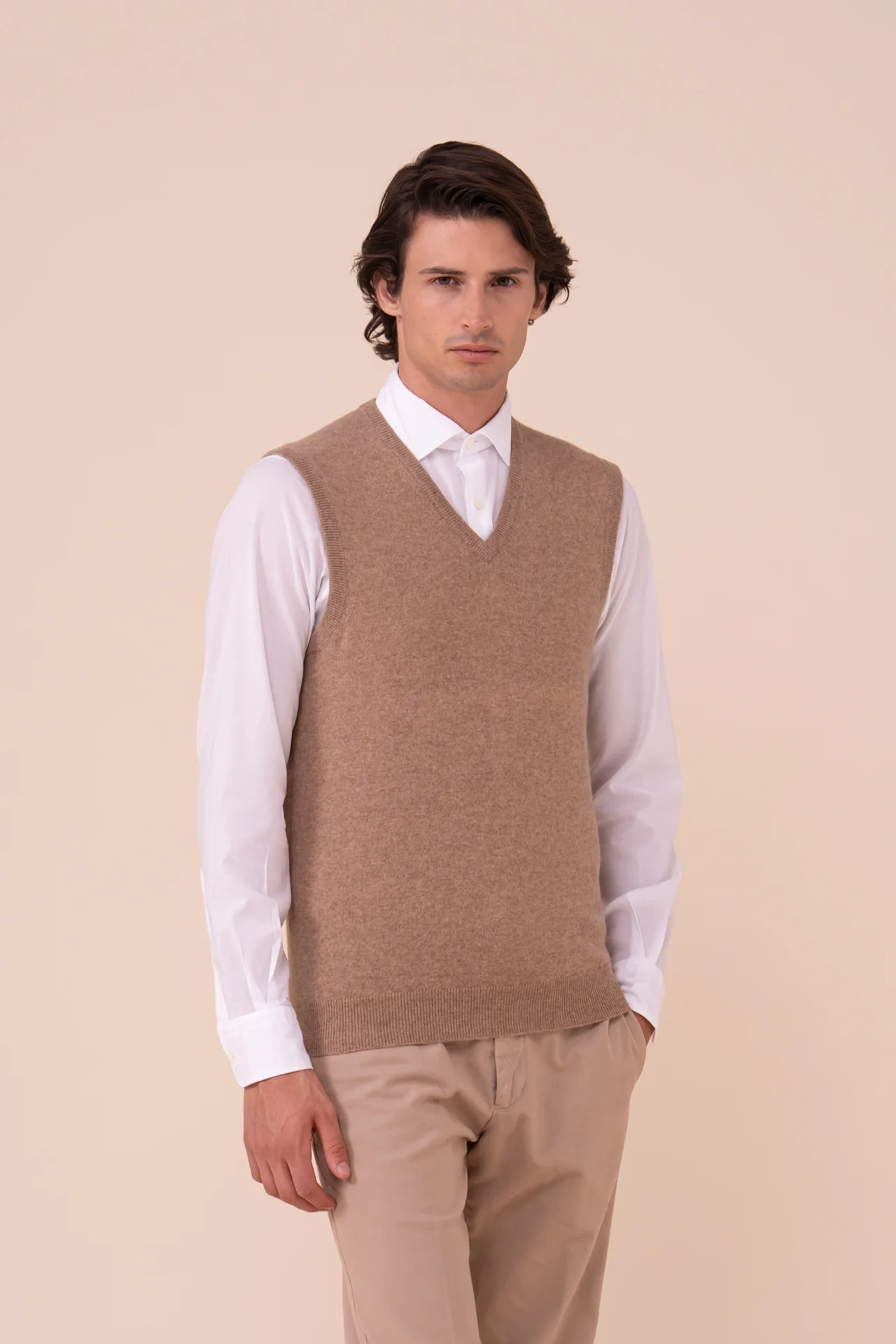 Sleeveless Cashmere V-neck Vest in iconic colors