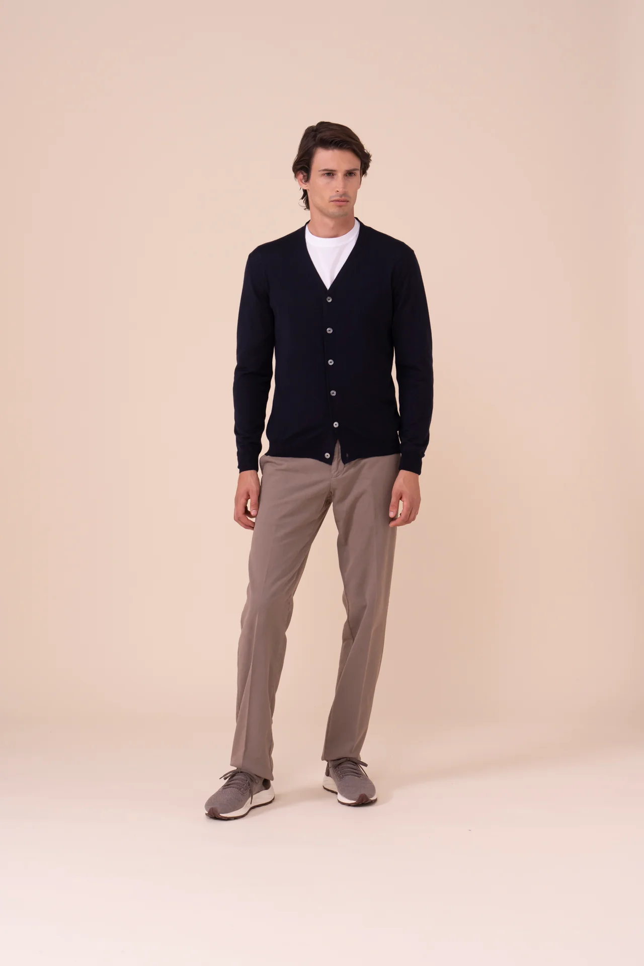 Superfine Wool Cardigan in iconic colors - Image 2
