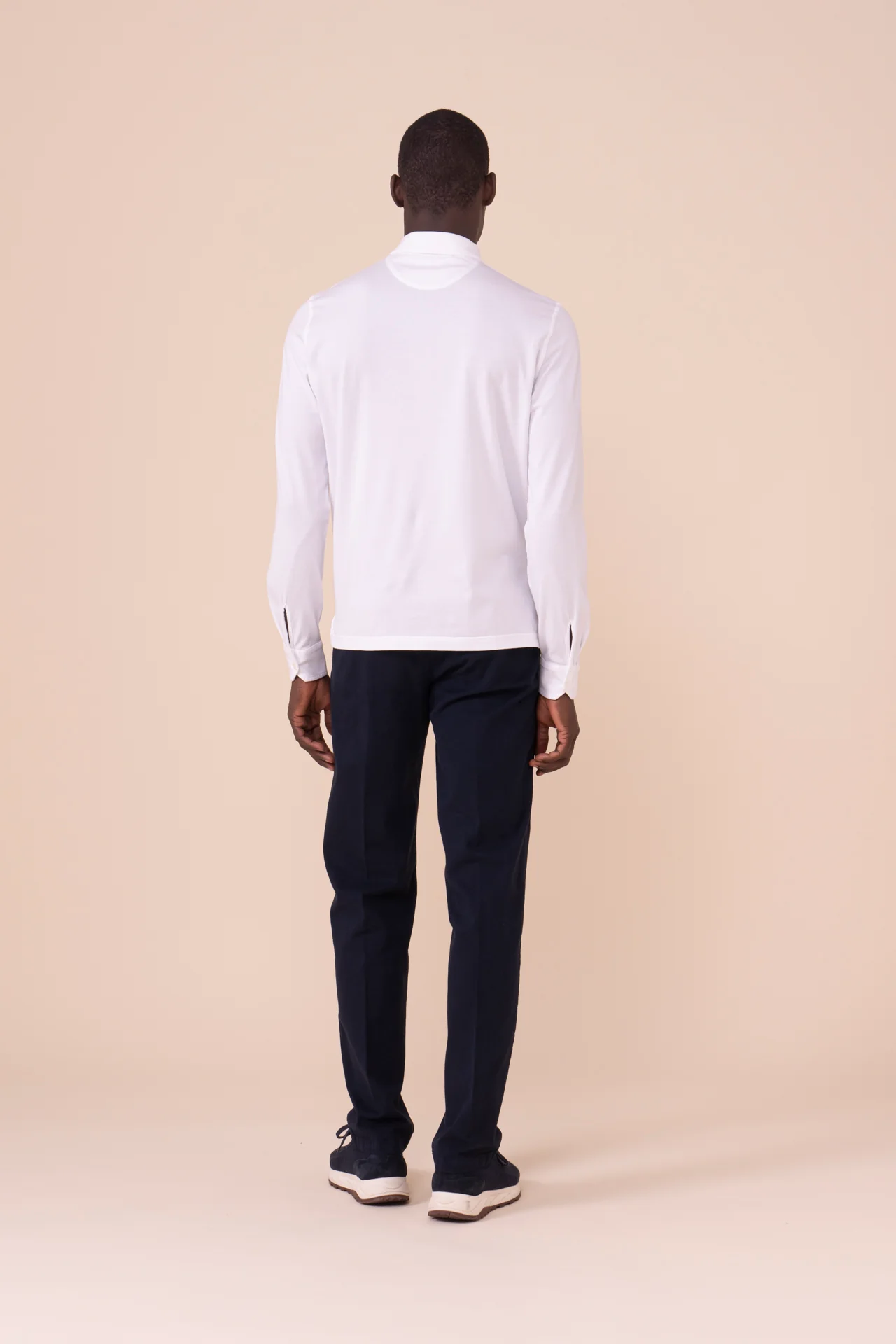 Zero Giza Organic Cotton Long Sleeve Polo Shirt in iconic colors - Image 3