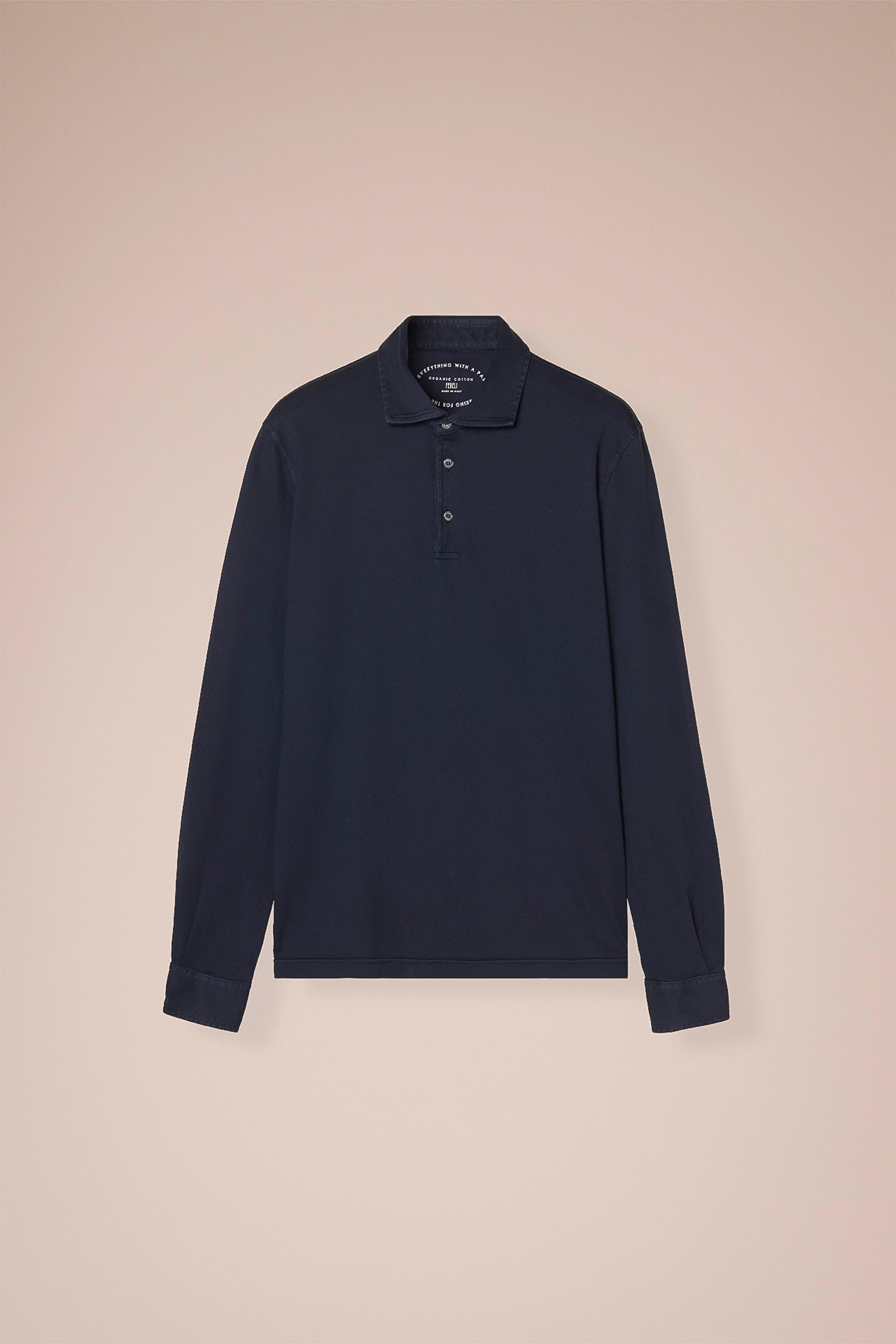 Zero Giza Organic Cotton Long Sleeve Polo Shirt in iconic colors - Image 6