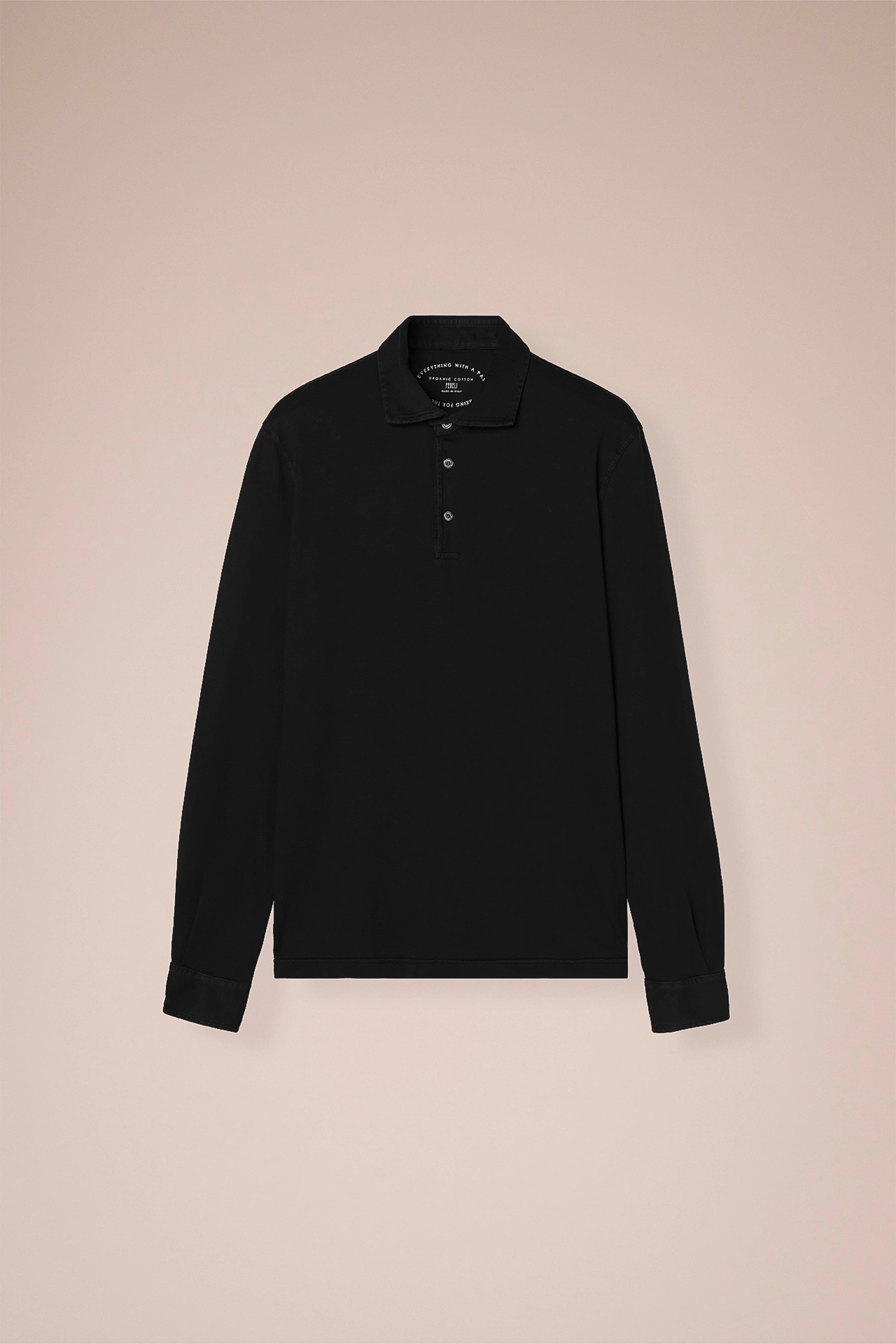 Zero Giza Organic Cotton Long Sleeve Polo Shirt in iconic colors - Image 7