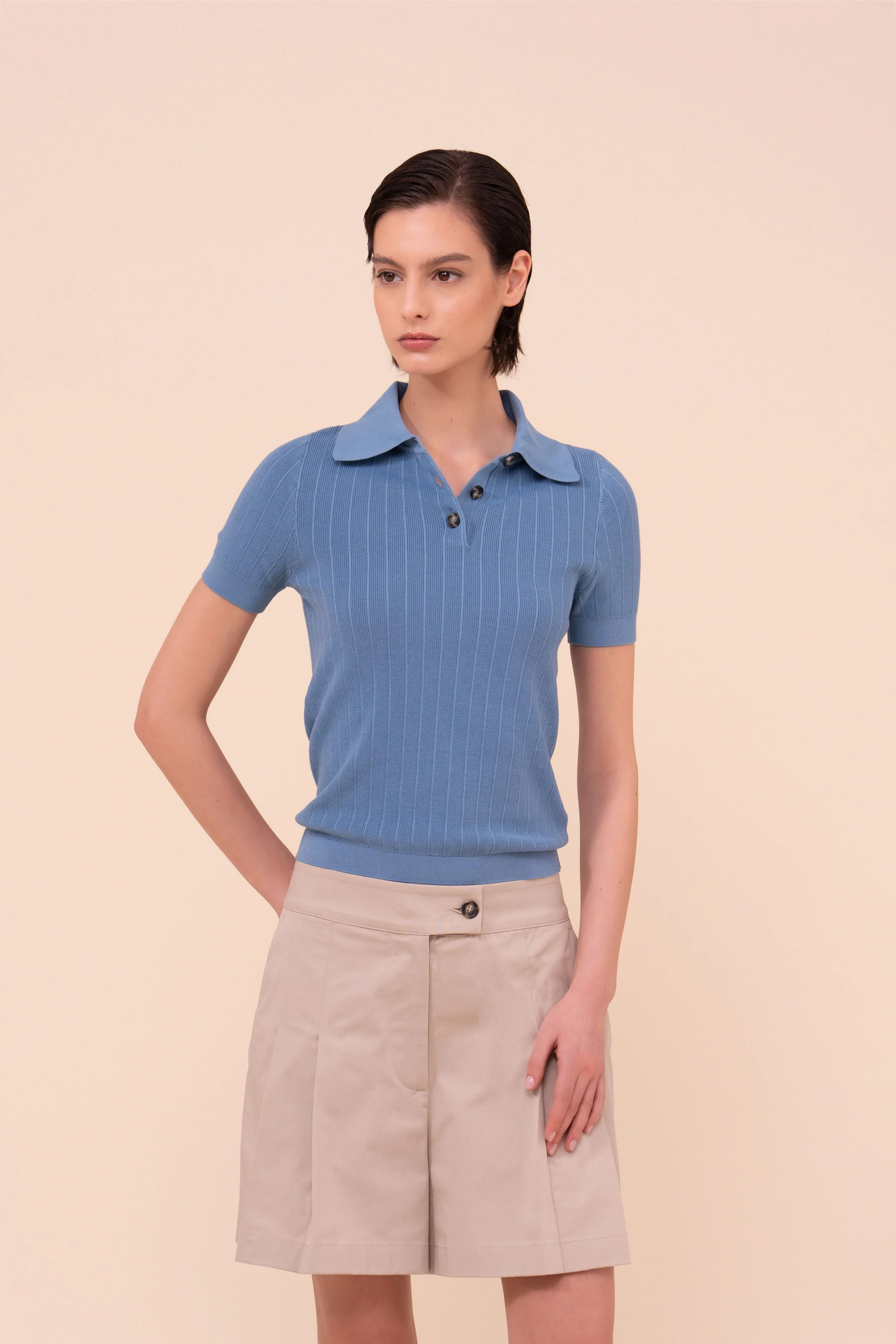 Koons Dusty Cotton Knit Polo