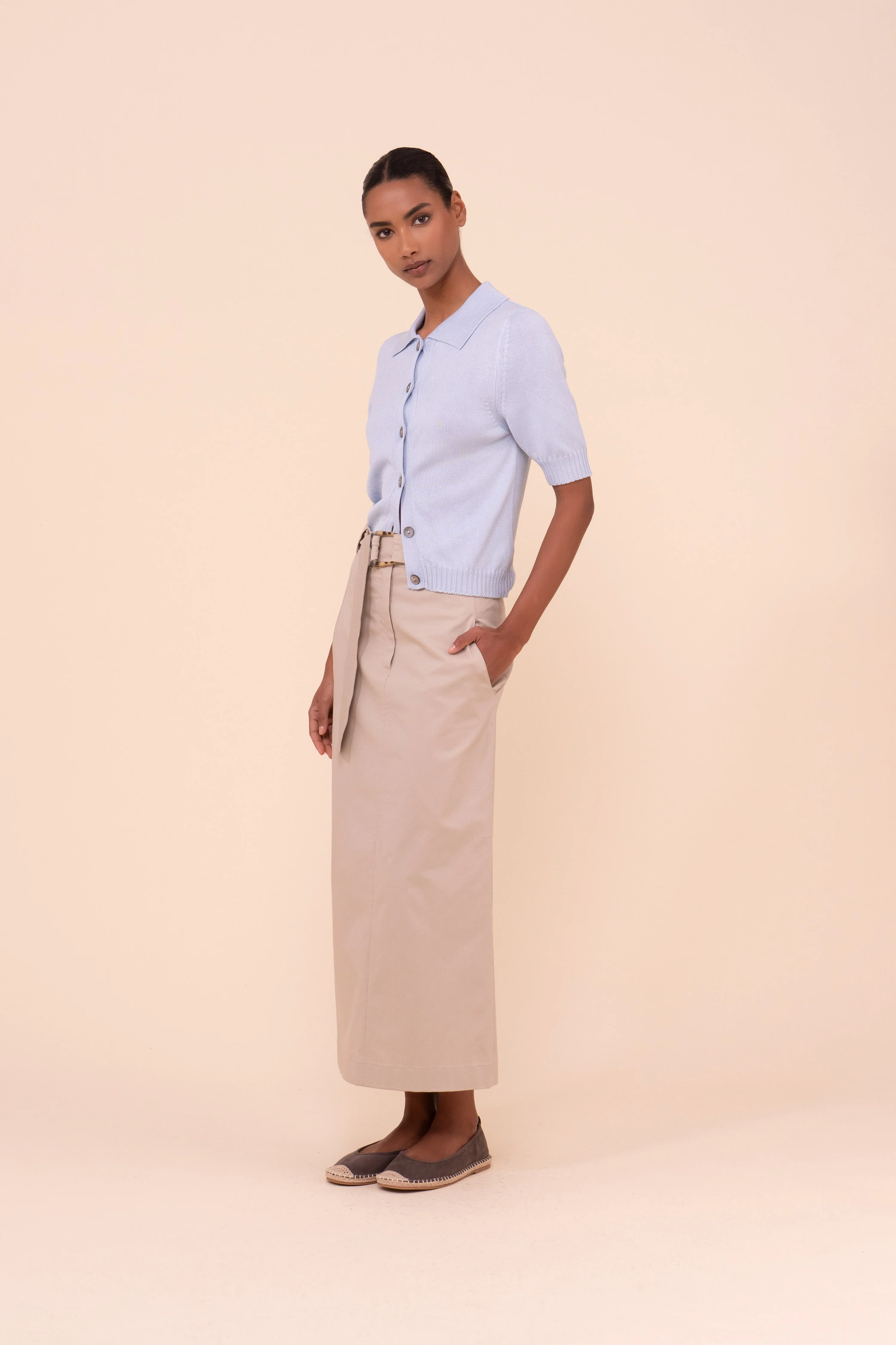 Laila Moon Short Sleeve Cotton Cardigan - Image 2