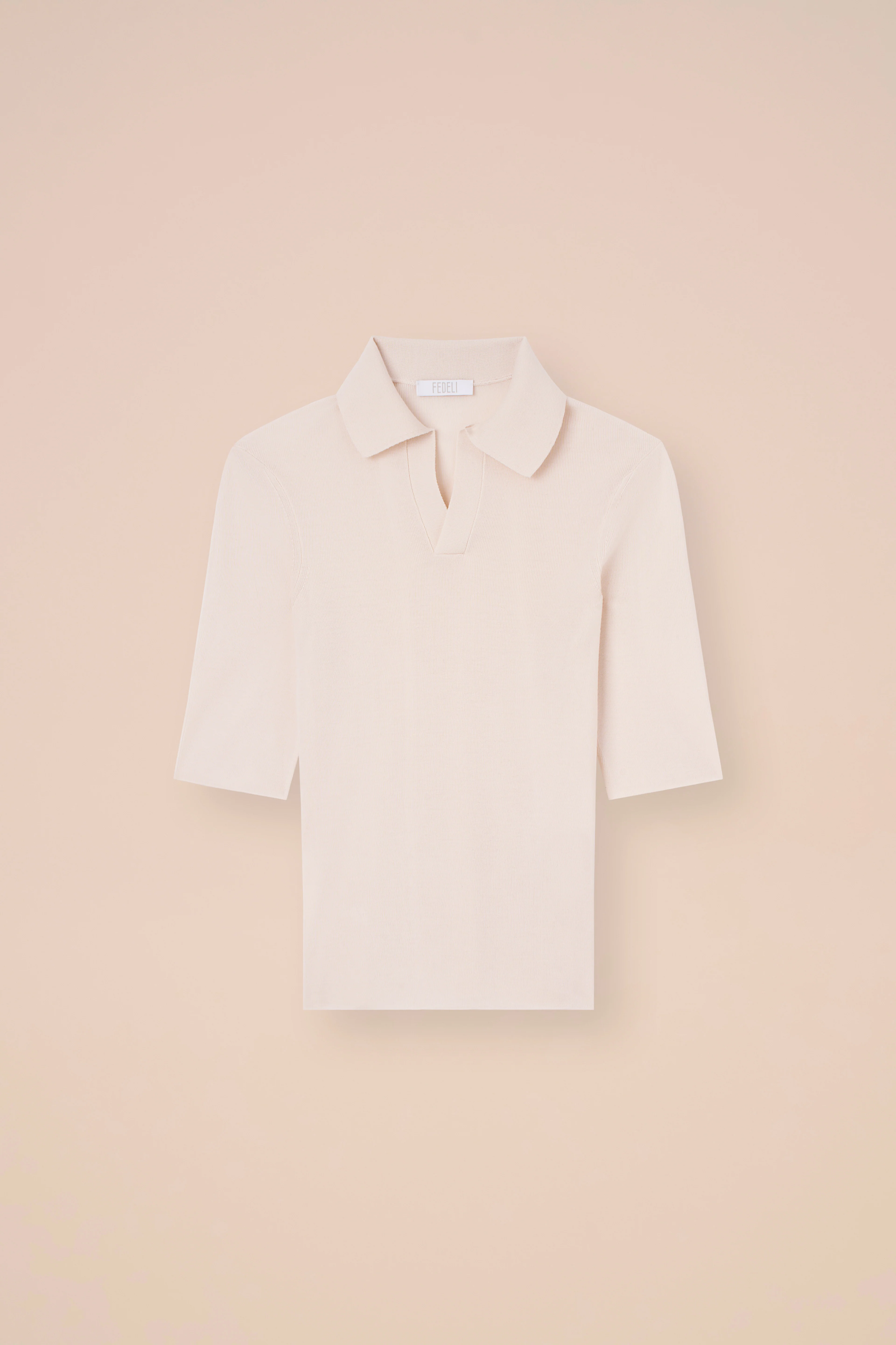 Leslie Pearly Cashmere-Silk Ribbed Polo - Image 5