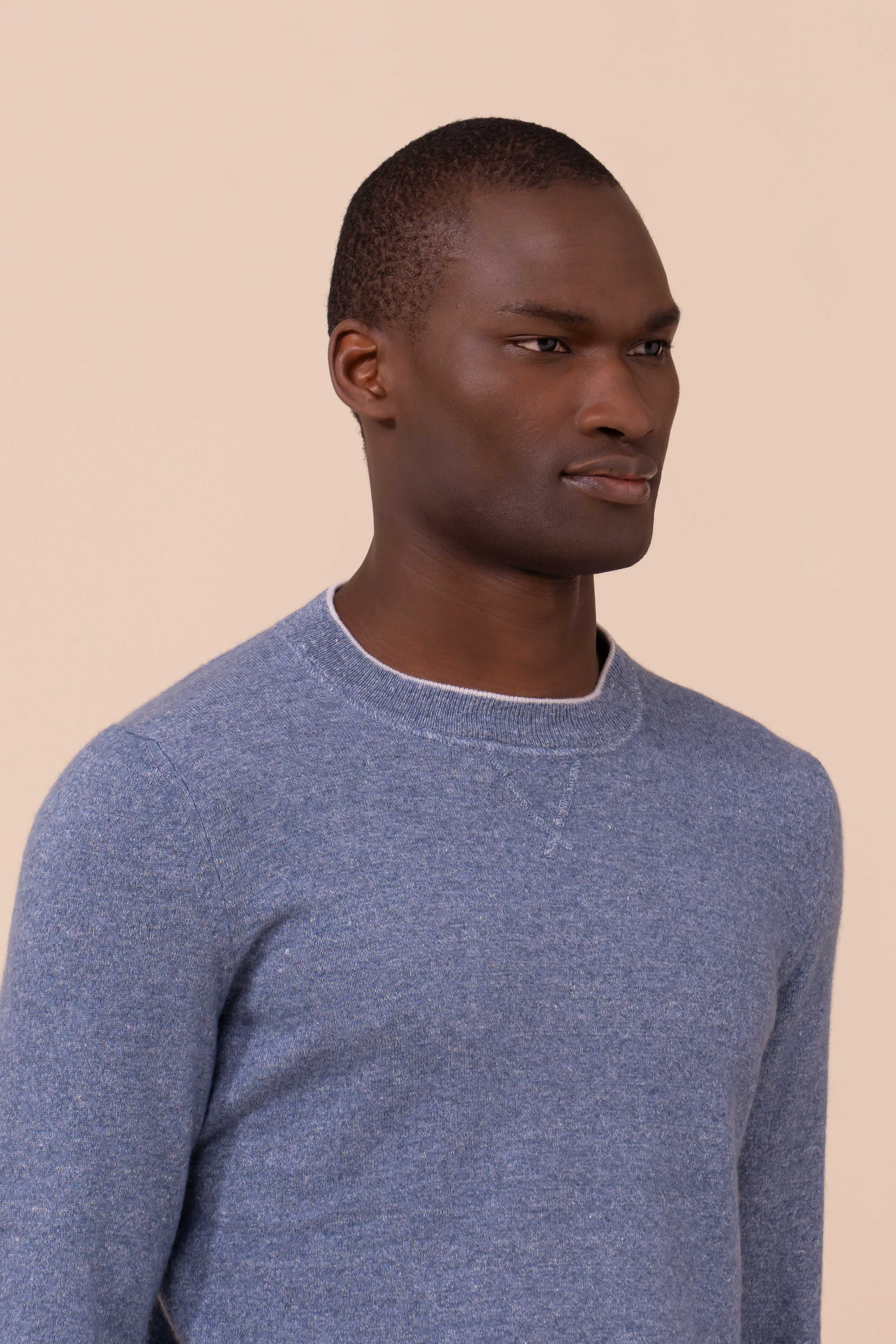David Cashmere and Linen Sweater - Bicolor - Image 4