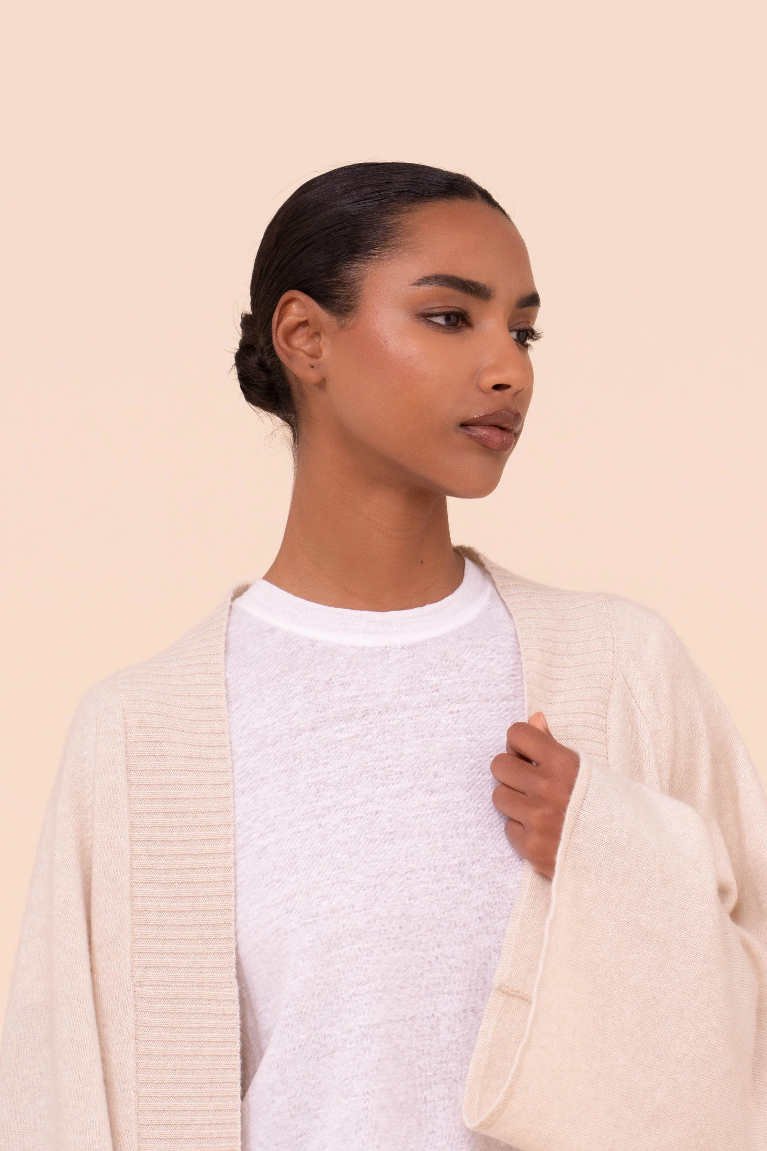 Modì Marble Cashmere and Linen Raglan Cardigan - Image 4