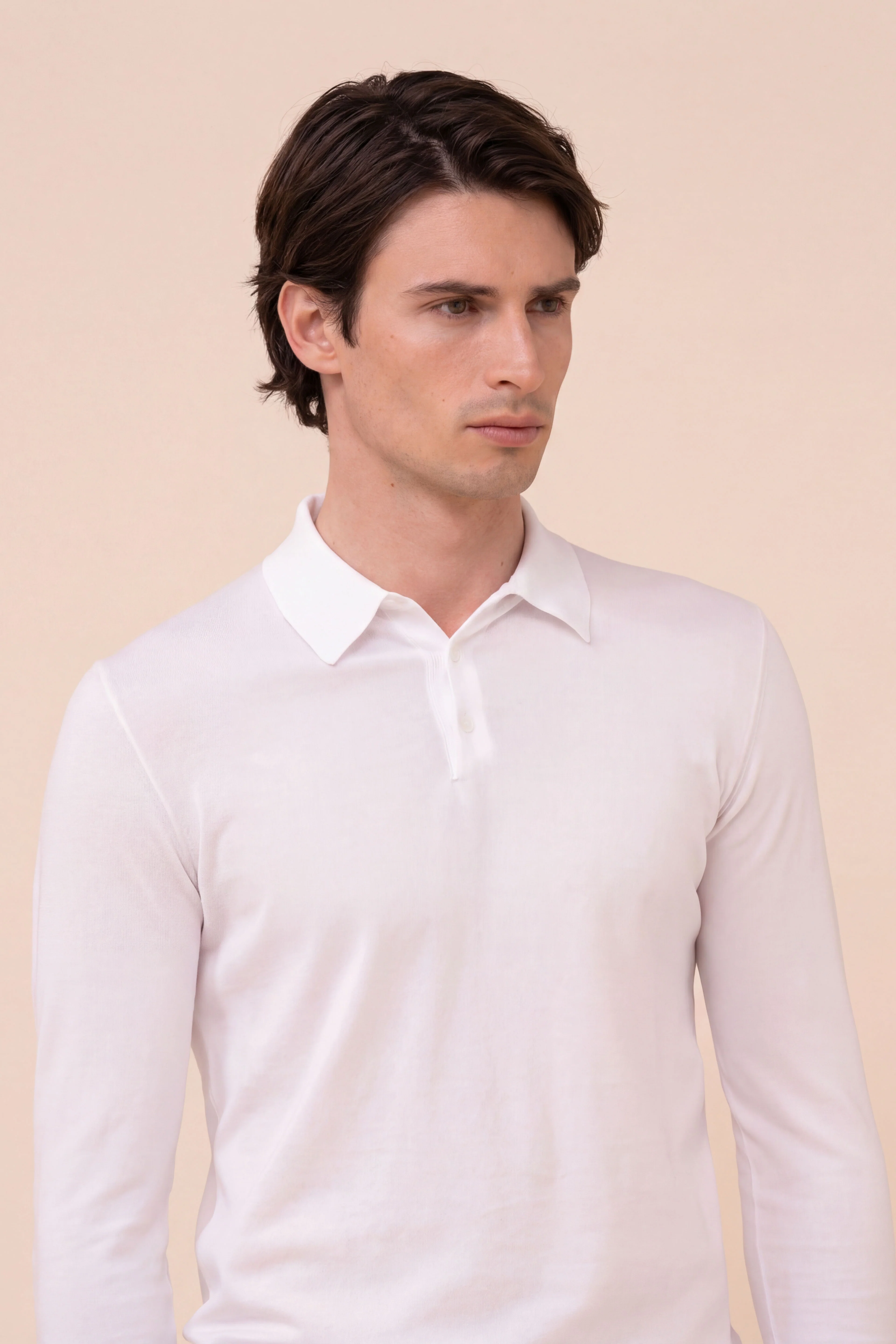 Sportman Giza Organic Cotton Long Sleeve Knit Polo - Image 4