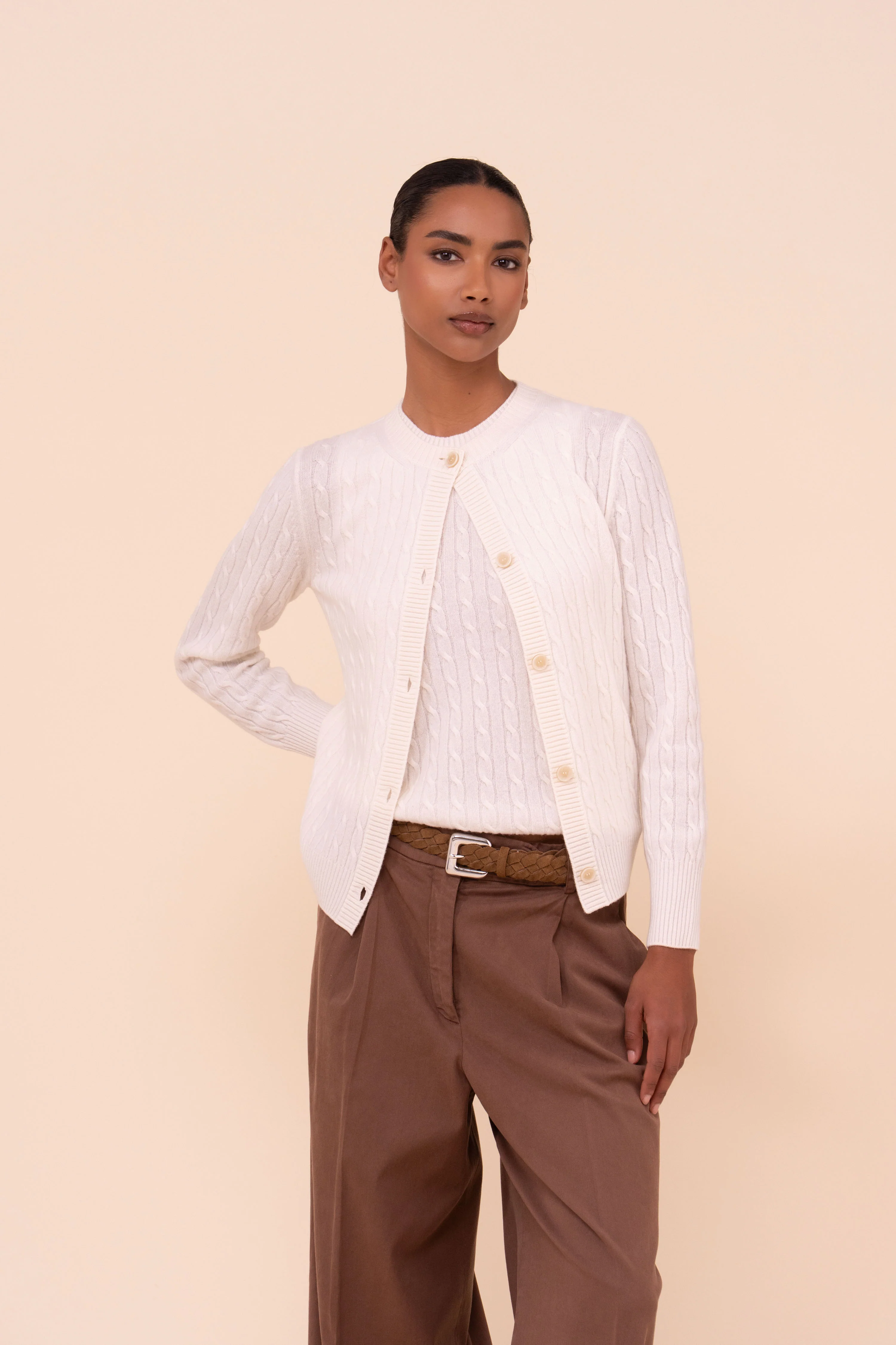 Alma Persia Cashmere Cable Cardigan