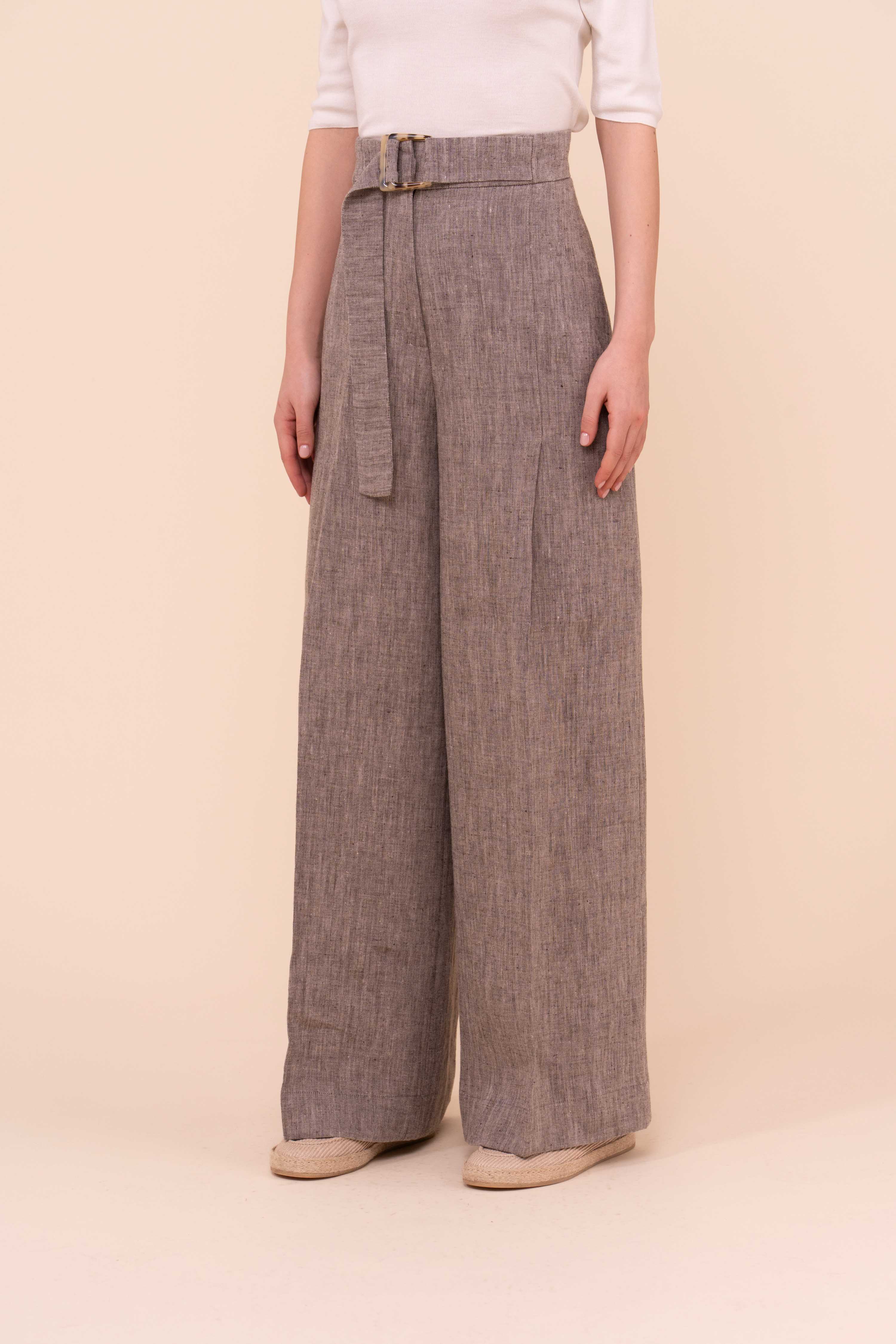 Luca Wide-Leg Linen Pants - Image 2