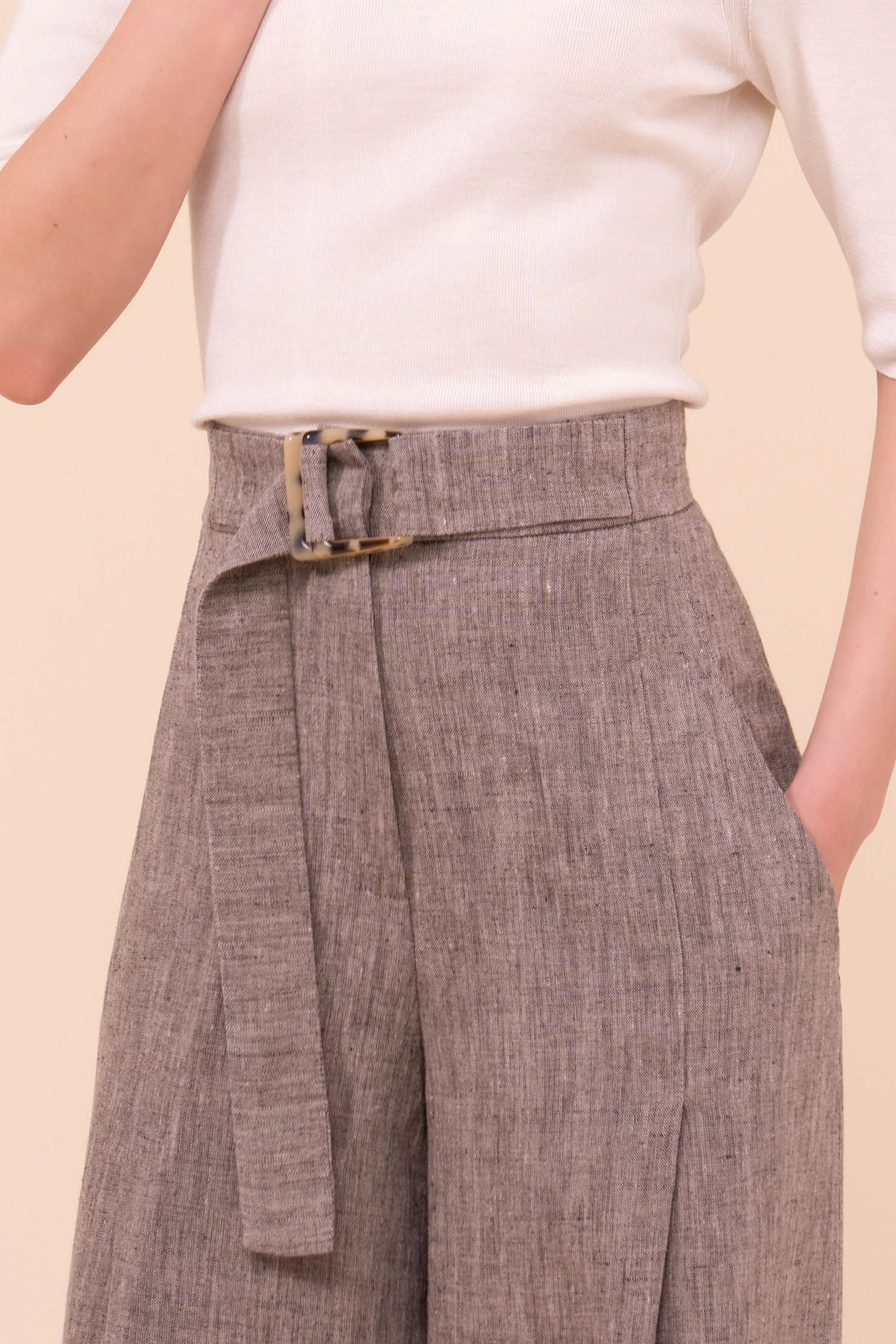 Luca Wide-Leg Linen Pants - Image 4