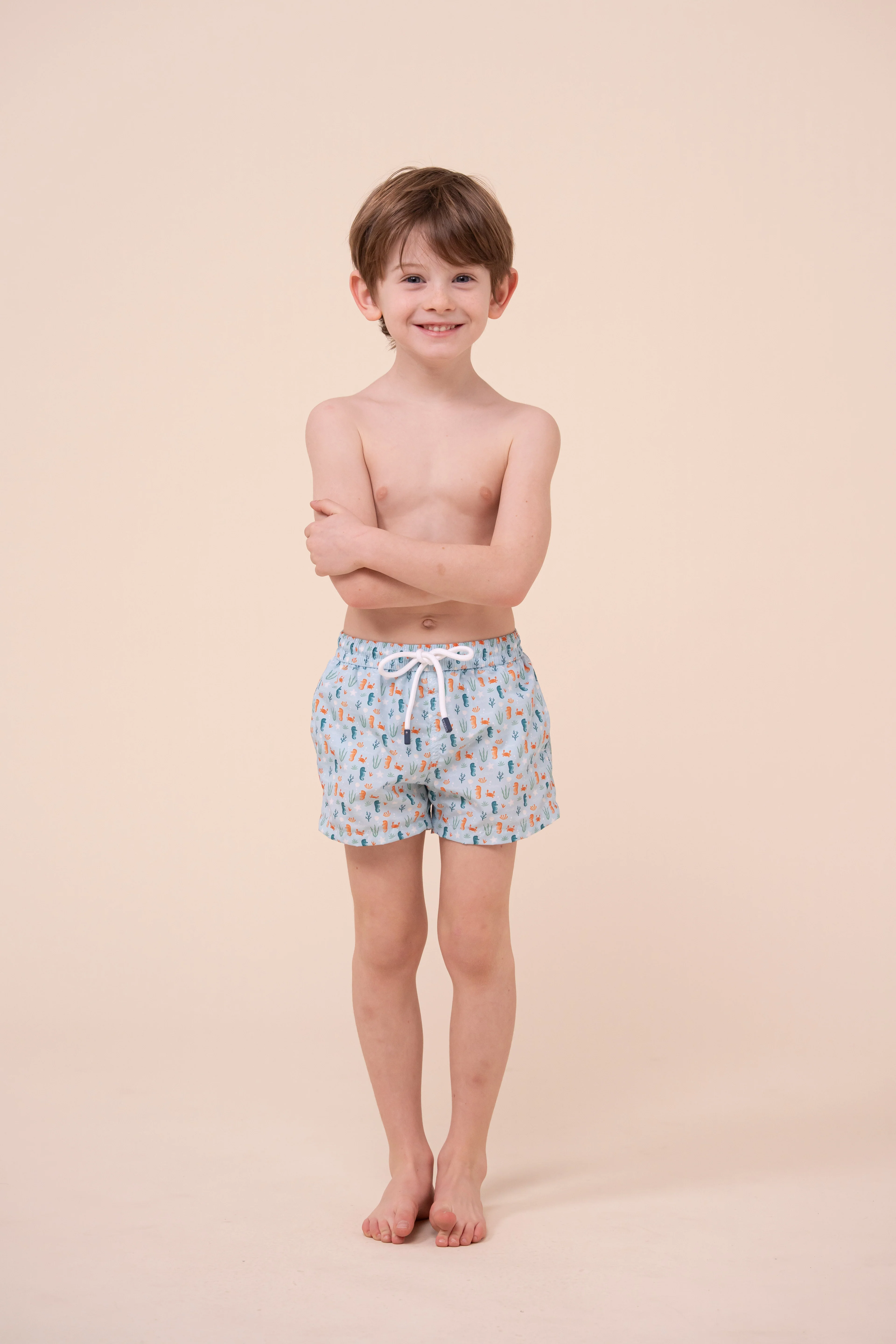 Madeira Kid Swim Trunks - 10-12 years - Seahorse Pattern - Image 2