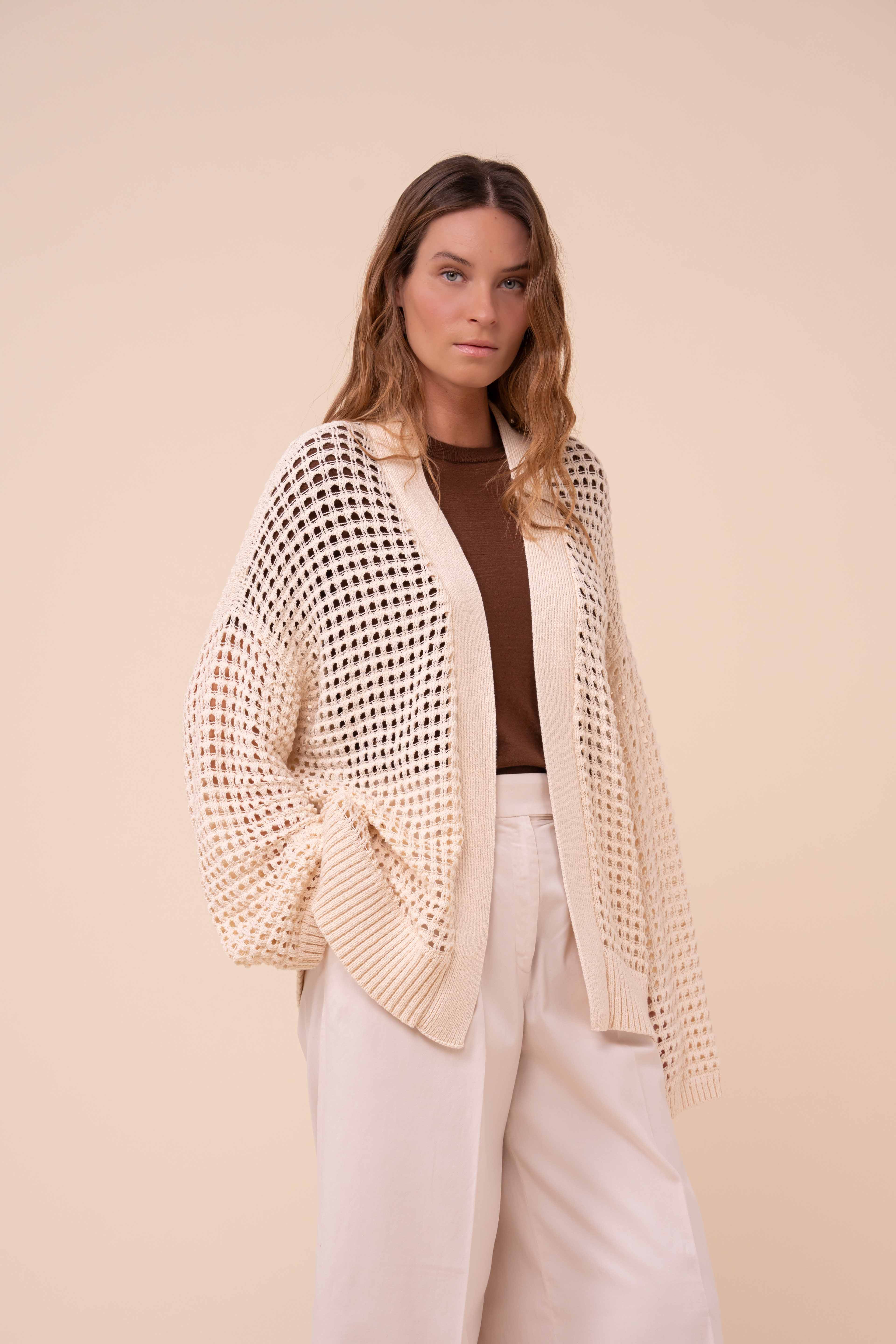 Munari Papiro Cotton Kimono Cardigan