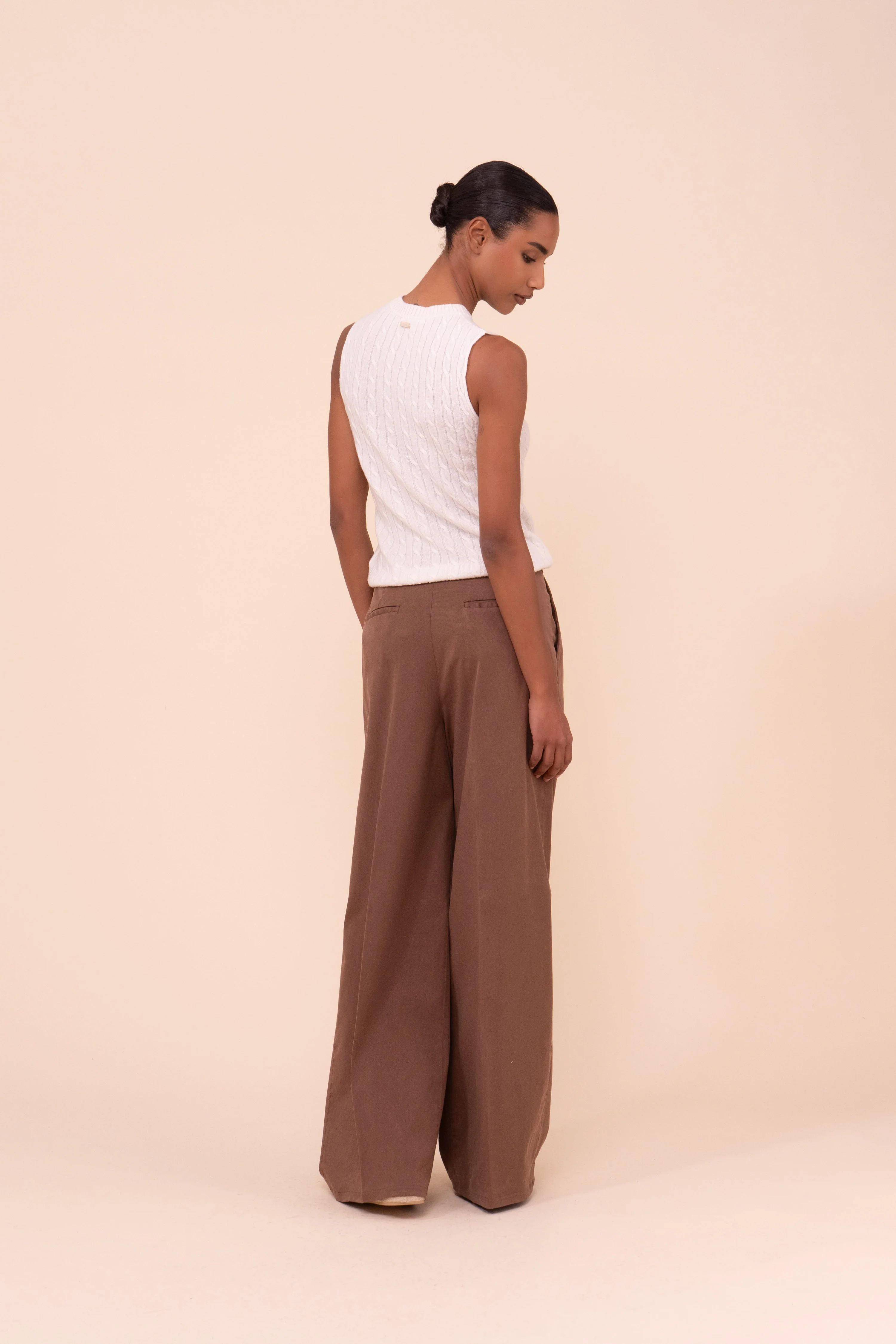 Pac Persia Cashmere Cable Sleeveless Top - Image 3