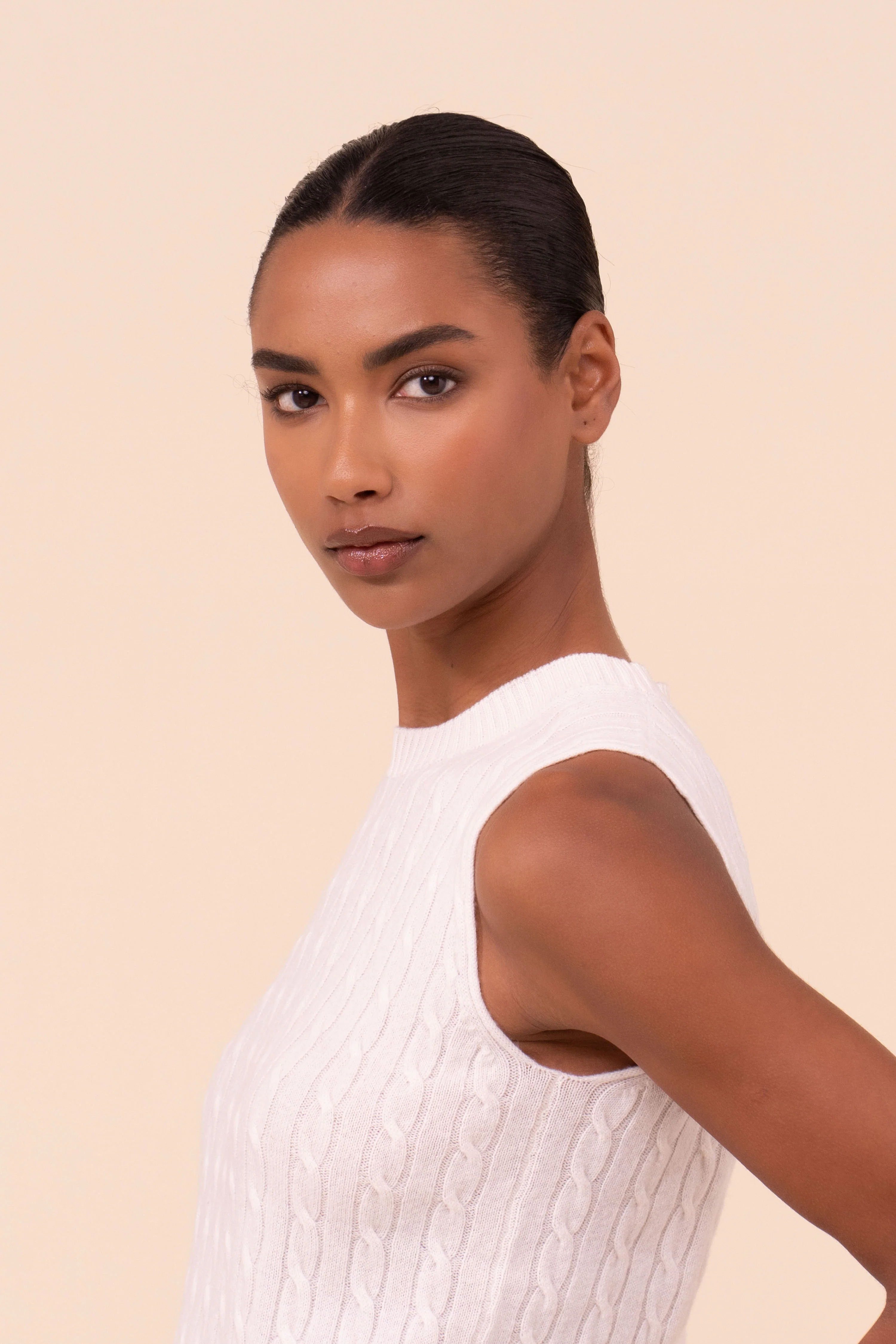 Pac Persia Cashmere Cable Sleeveless Top - Image 4