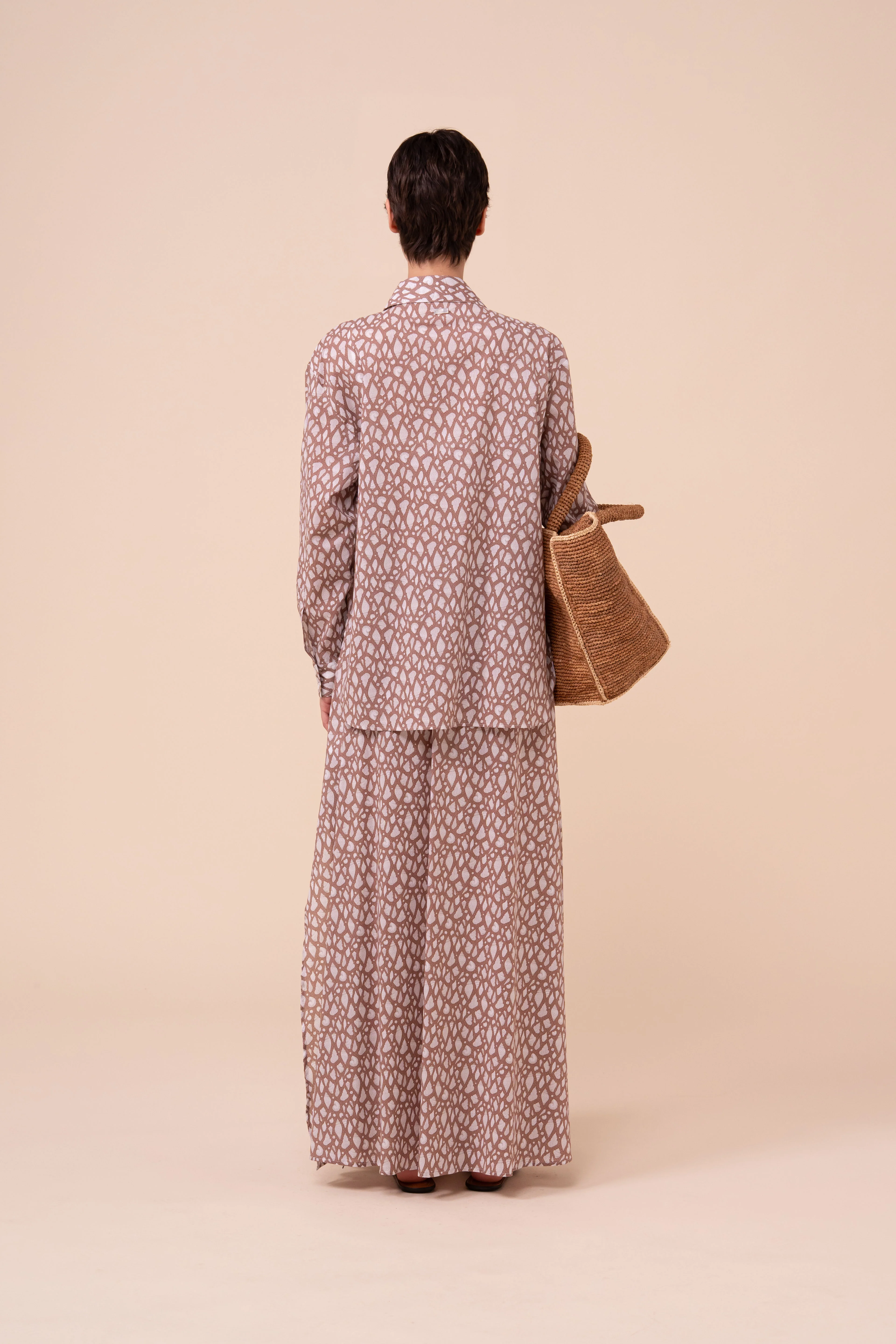 Palmaria Printed Cotton Voile Shirt - Shells Pattern - Image 3