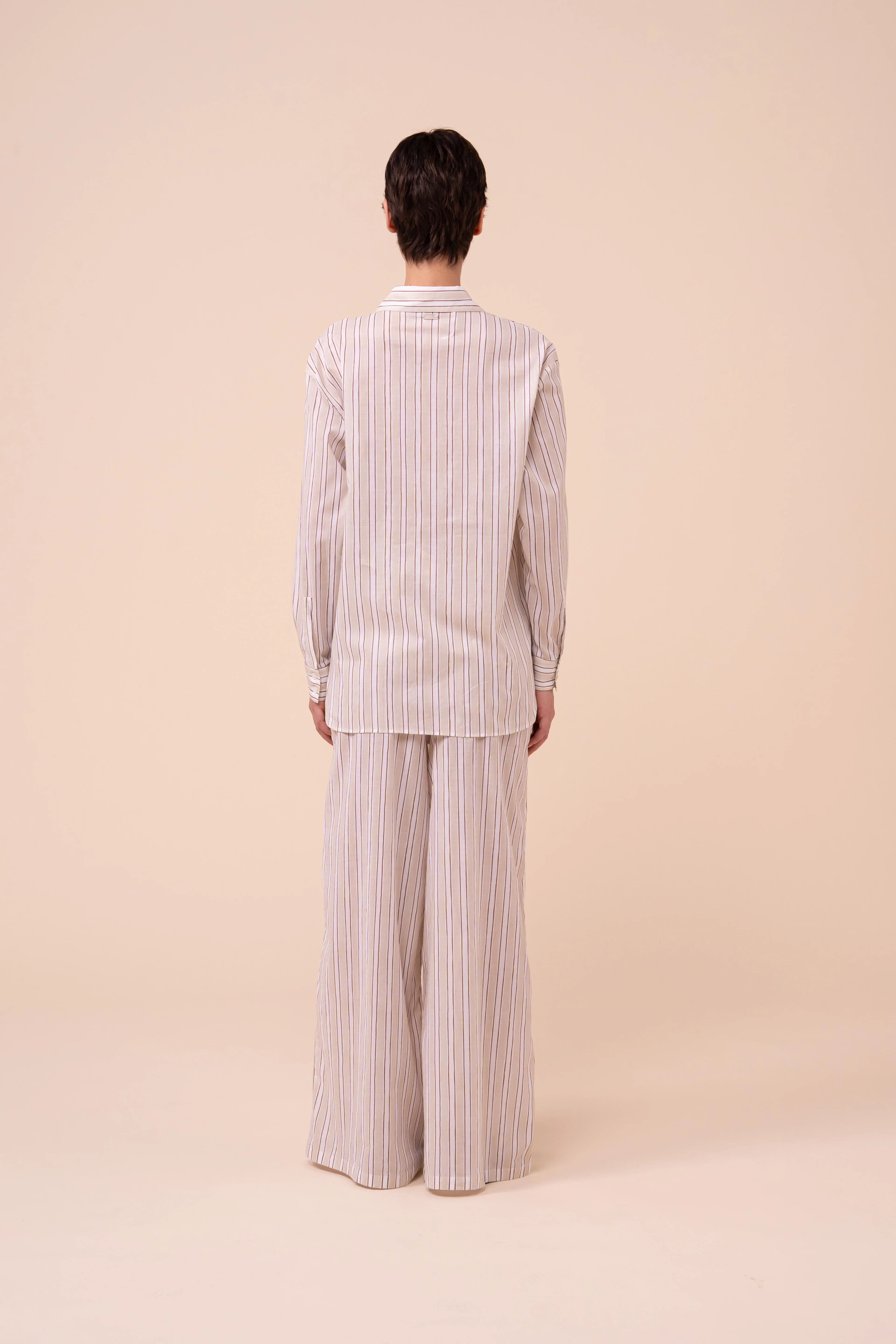 Palmaria Printed Cotton Voile Shirt - Striped Pattern - Image 3