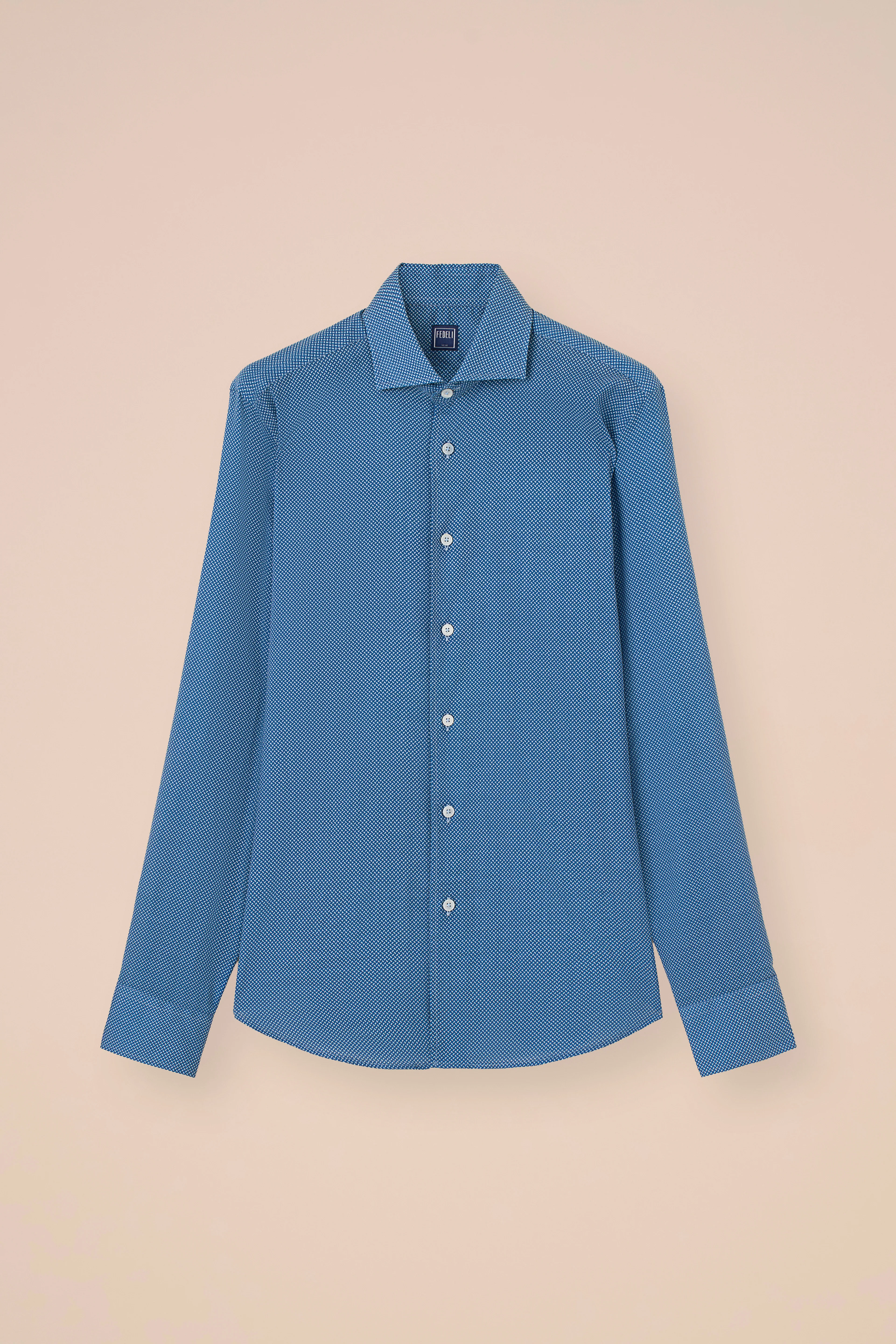 Sean Cotton Voile Printed Shirt - Mini Dash Pattern - Image 5