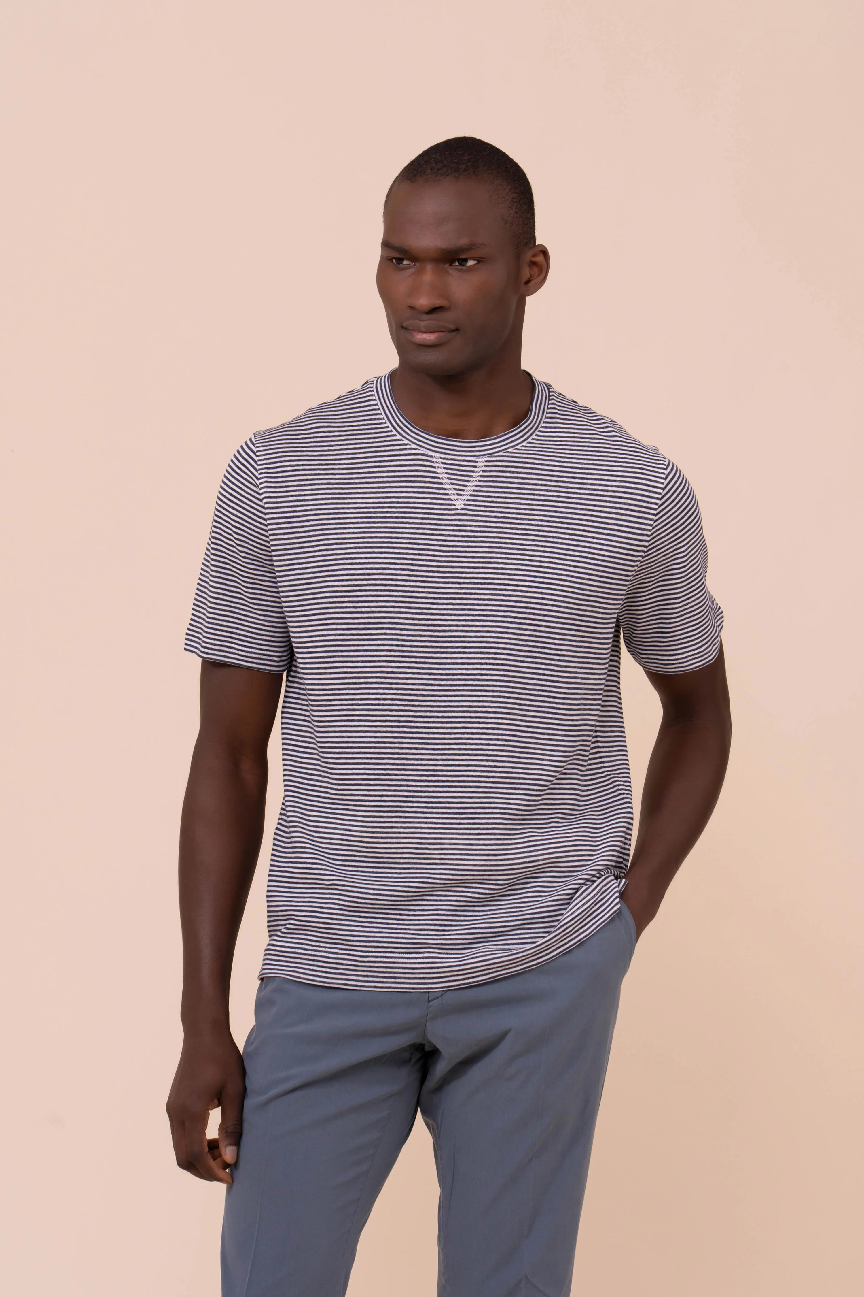 Super Linen Cotton Striped T-Shirt