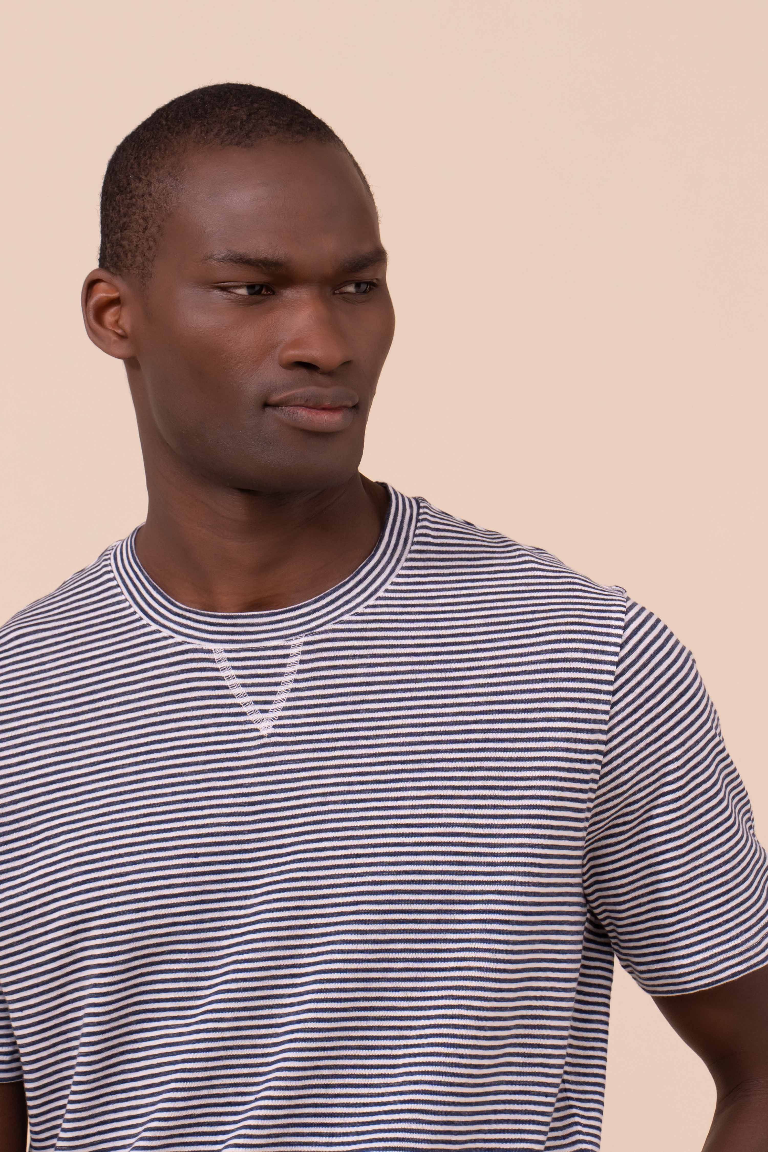 Super Linen Cotton Striped T-Shirt - Image 4