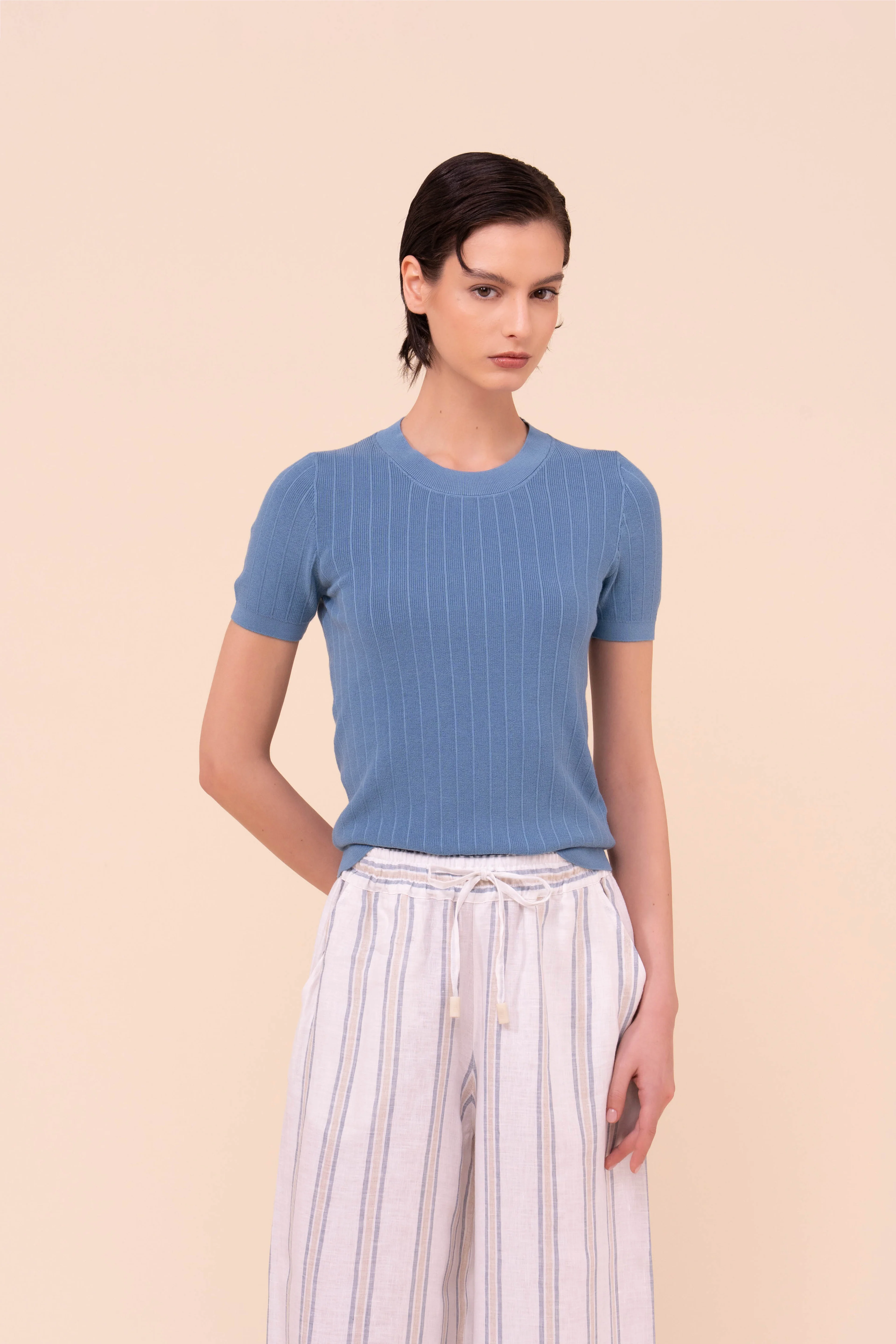 Tate Dusty Cotton Knit T-Shirt