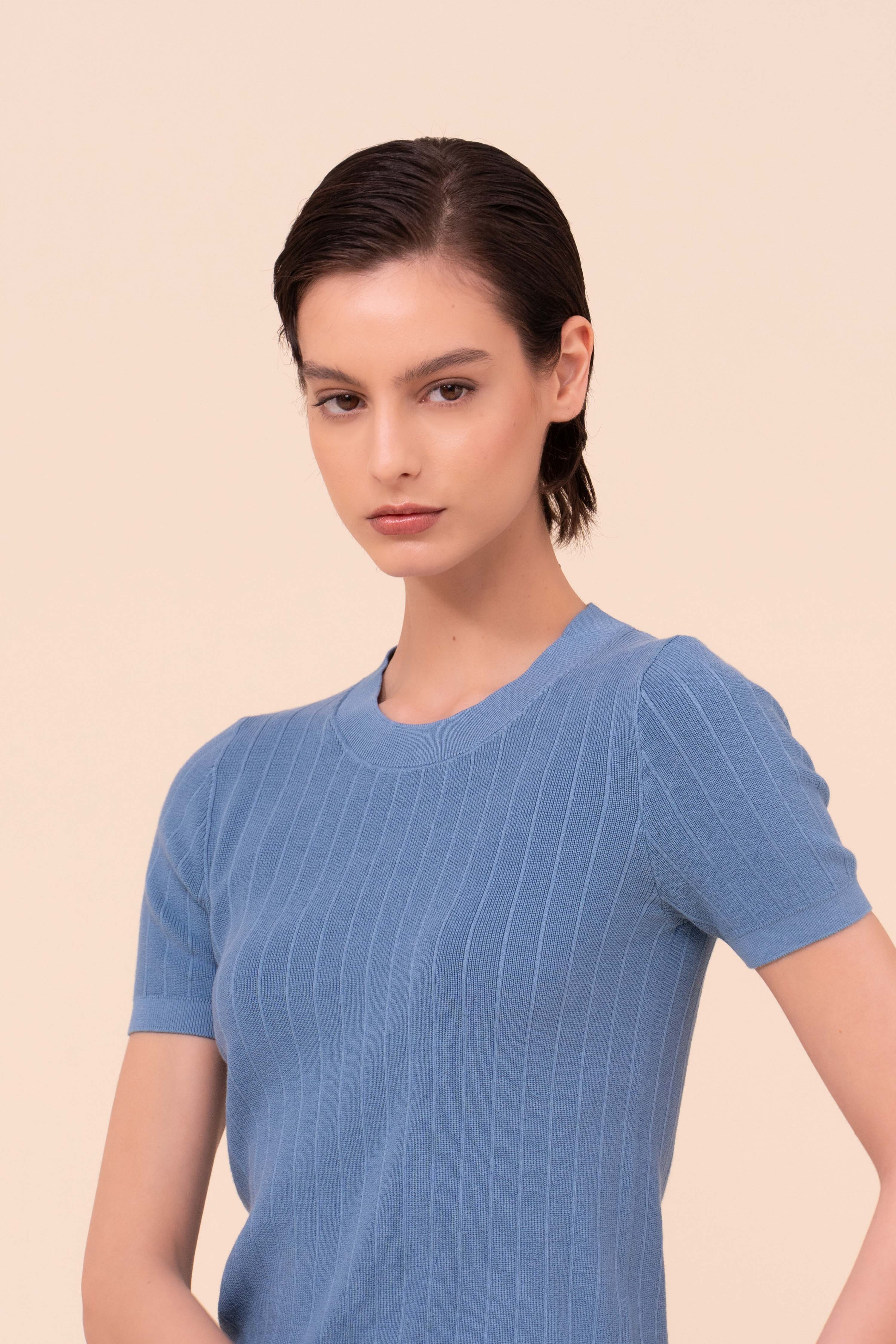 Tate Dusty Cotton Knit T-Shirt - Image 4