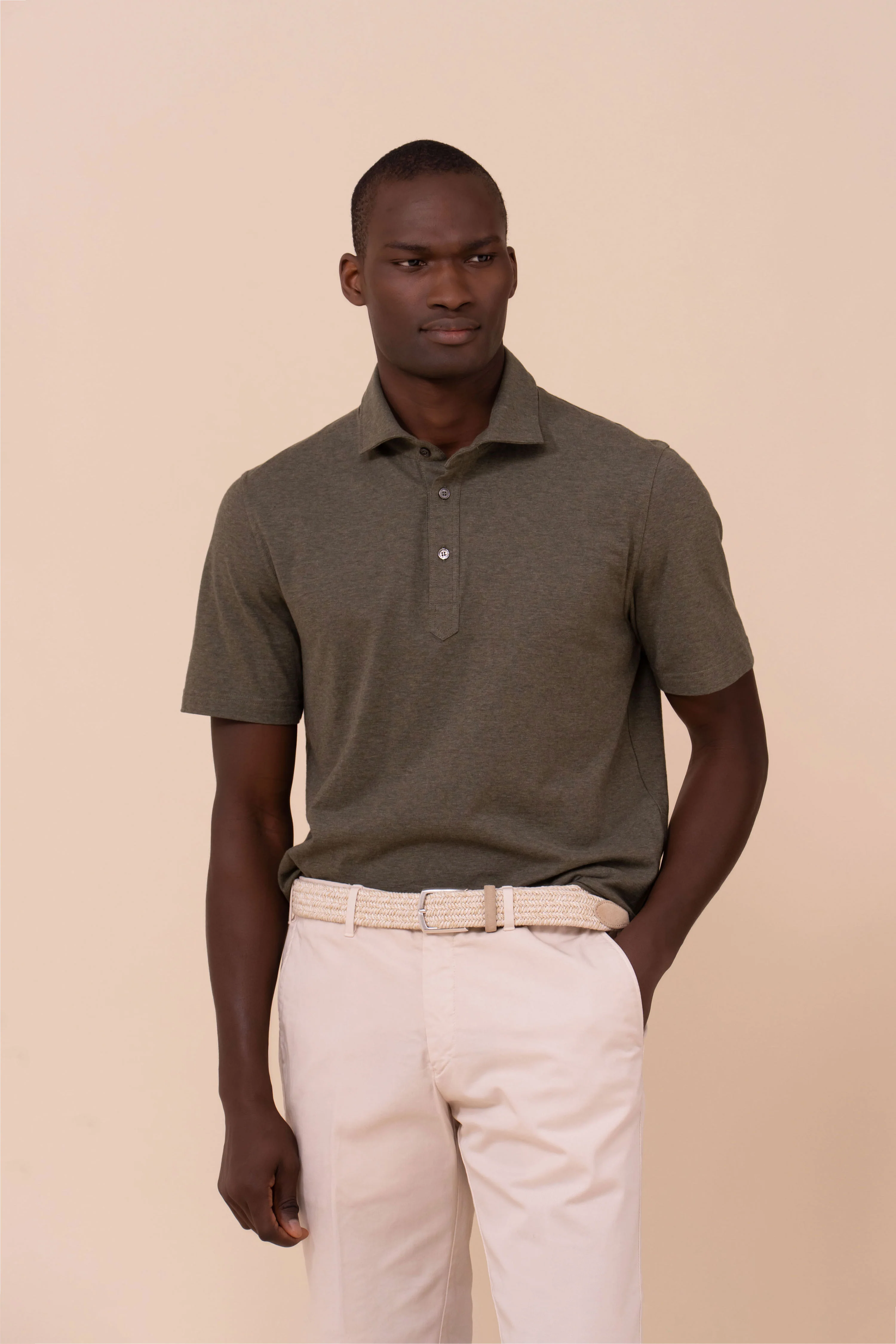 Tre Cotton Jersey Mélange Polo