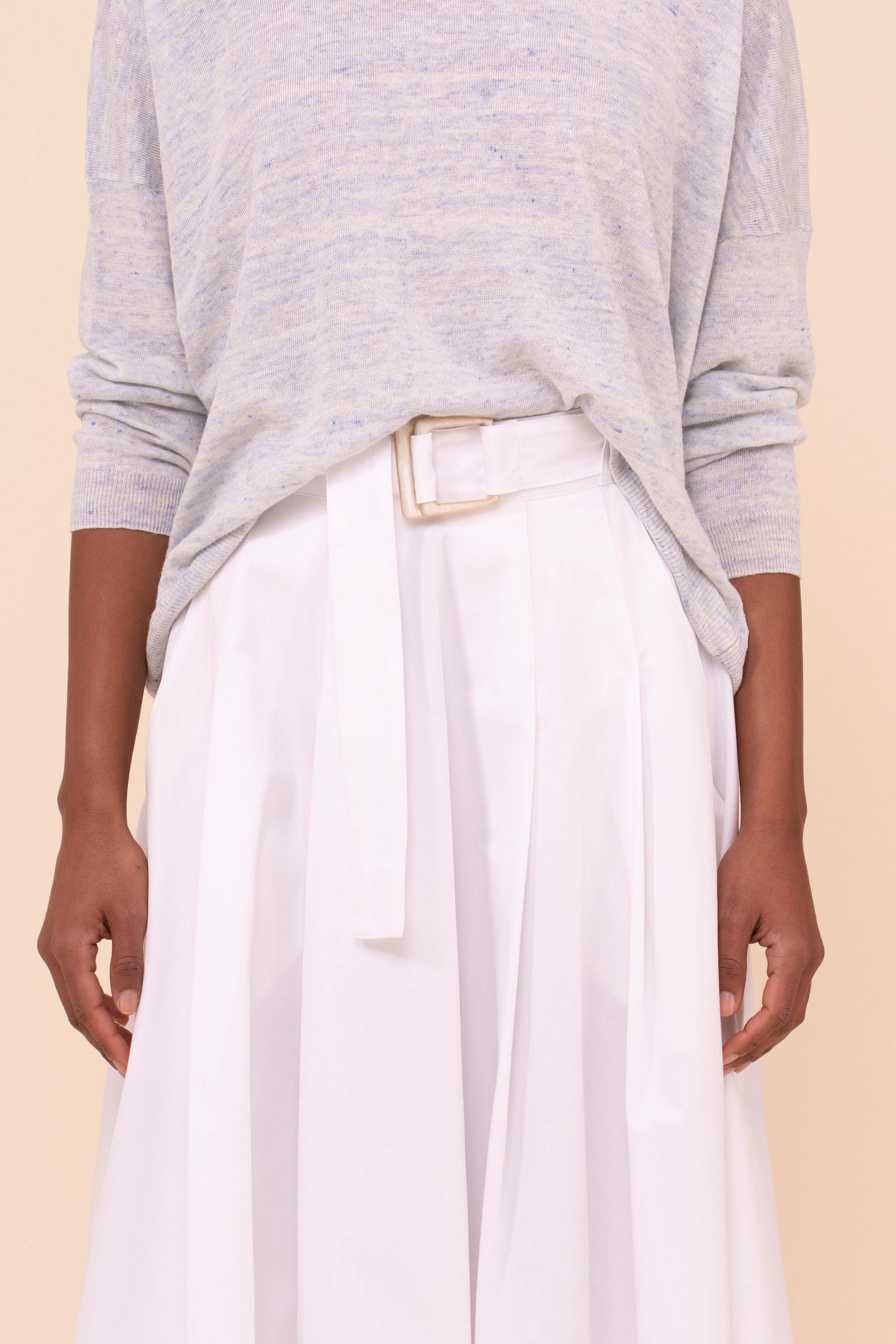 Vincenzo Cotton Gabardine Midi Skirt - Image 4